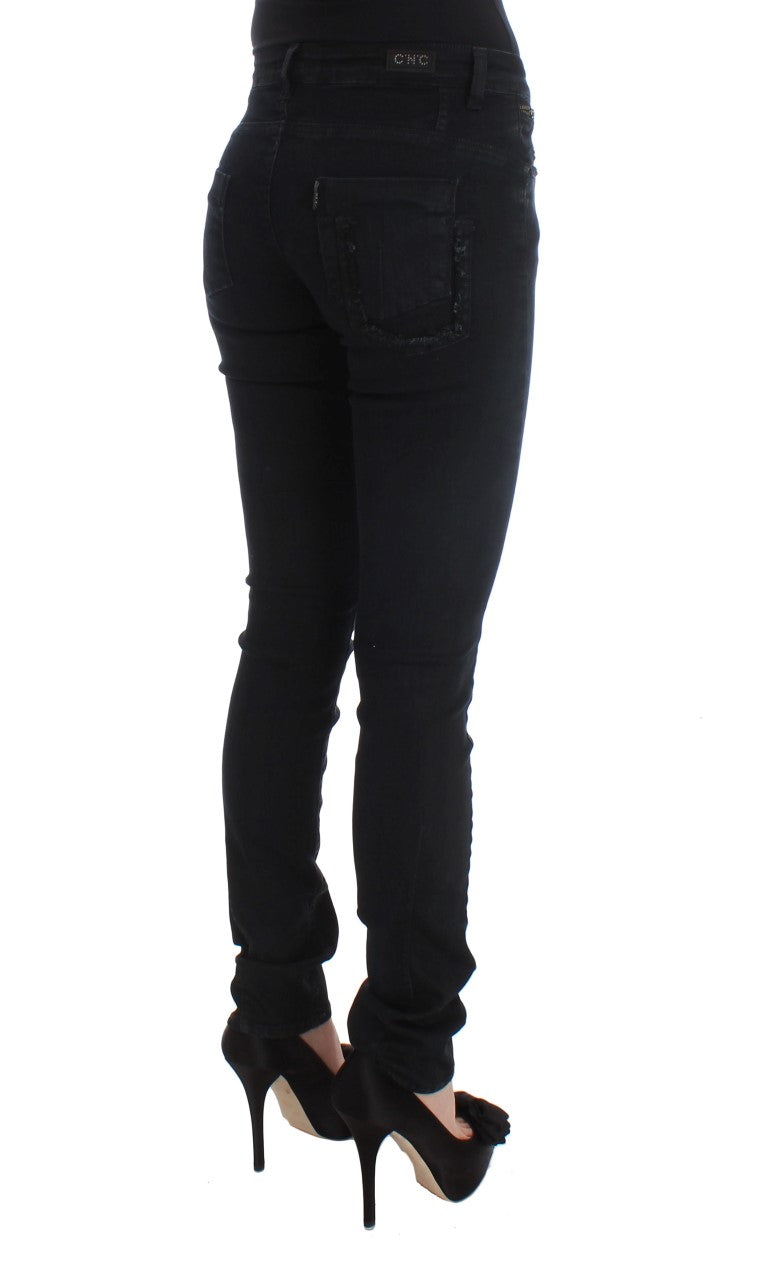 Costume National Schwarze Slim Fit Denim-Jeans aus Baumwolle