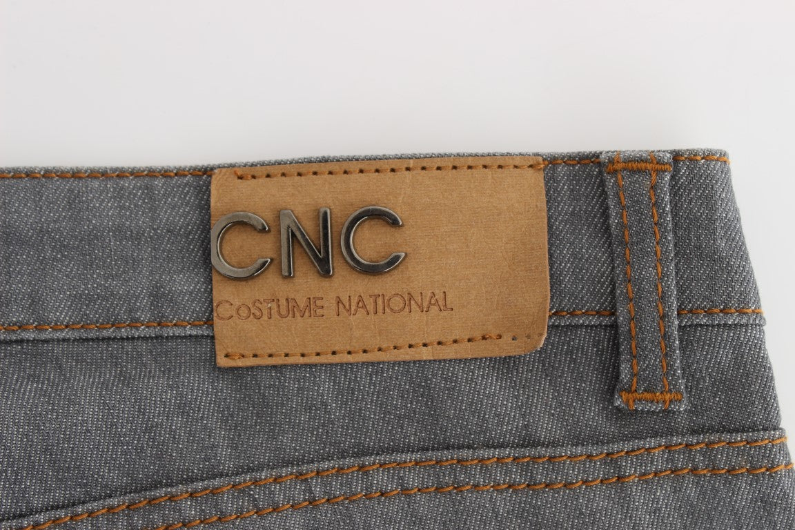 Costume National Graue Denim-Jeans aus Baumwolle mit normaler Passform