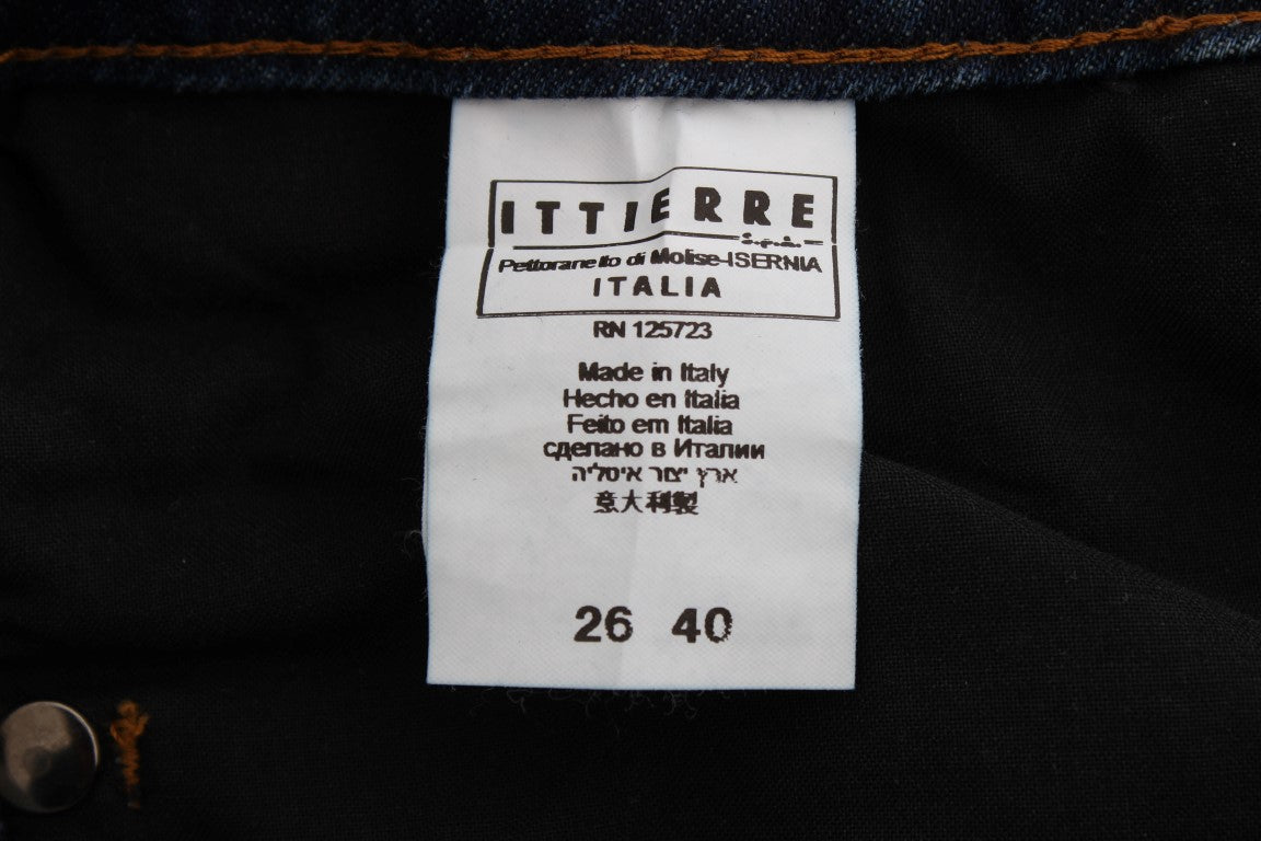 Costume National Blaue Bootcut-Jeans aus Baumwollmischung