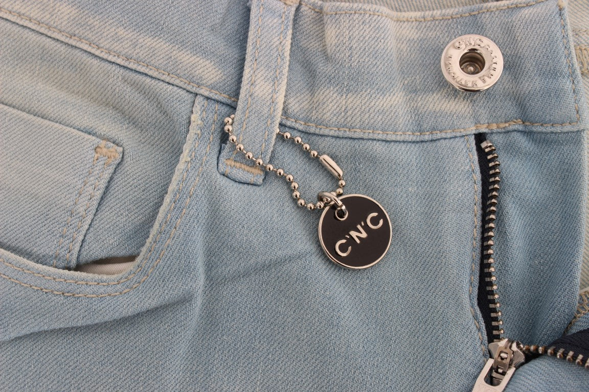 Costume National Blaue Baumwollmischung Super Slim Fit Jeans