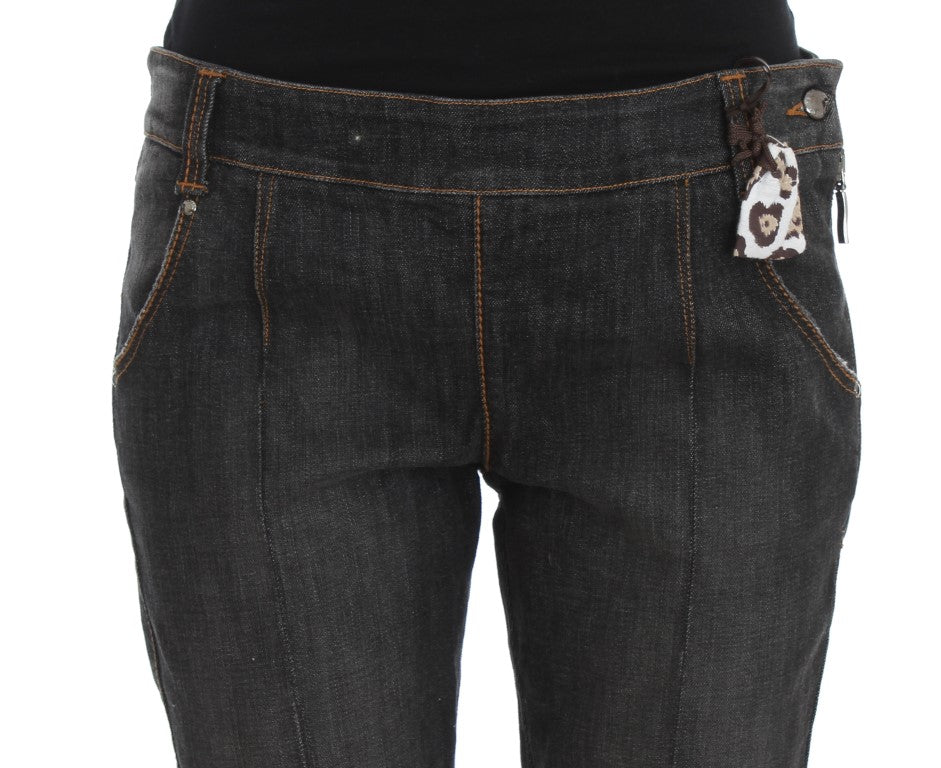 Ermanno Scervino Graue Slim Fit Denim-Jeans aus Baumwolle