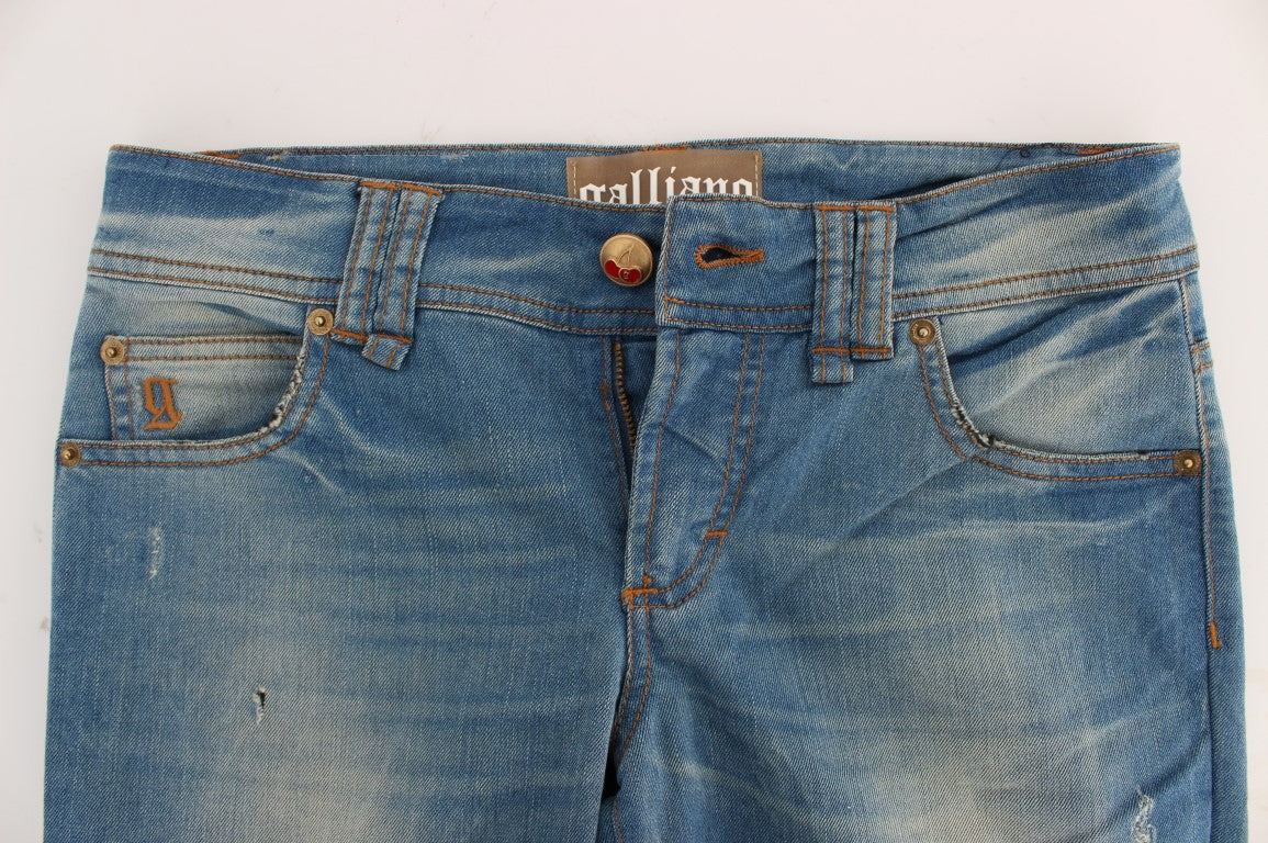 John Galliano Blaue Waschung Baumwollmischung Slim Fit Jeans