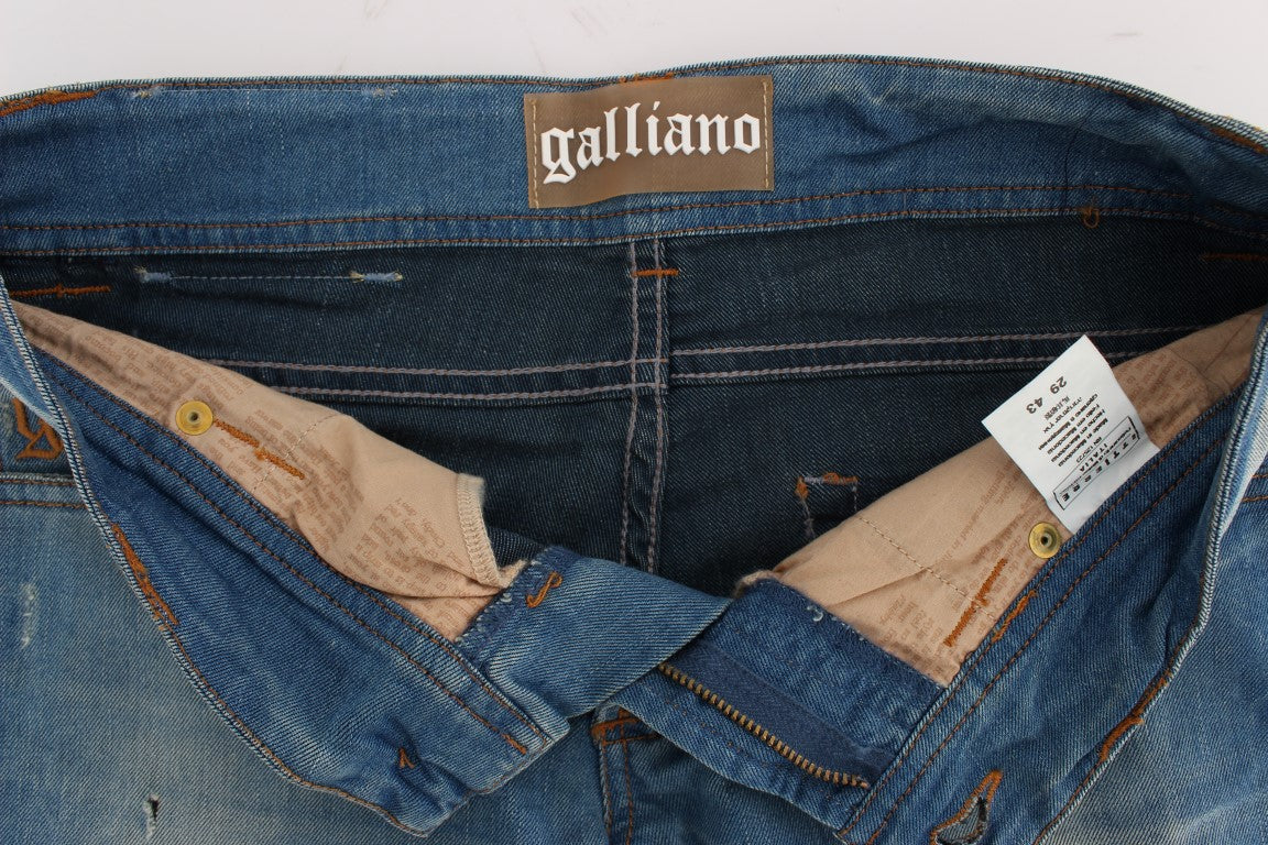 John Galliano Blaue Waschung Baumwollmischung Slim Fit Jeans