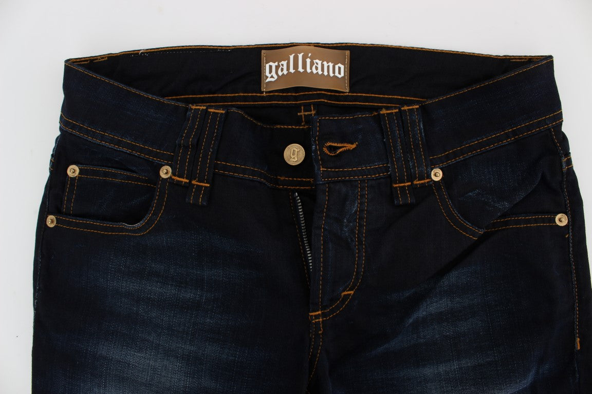 John Galliano Blaue Waschung Baumwolle Slim Fit Jeans