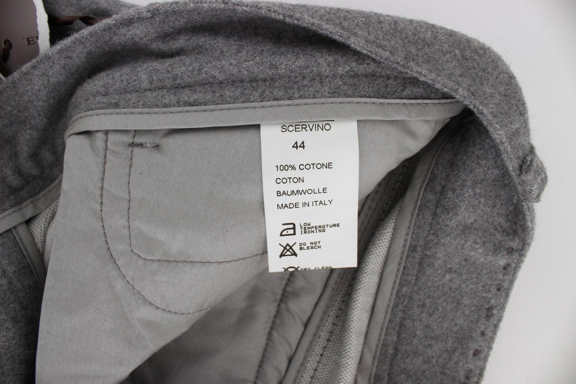Ermanno Scervino Graue Baumwolle Straight Fit Freizeithosen