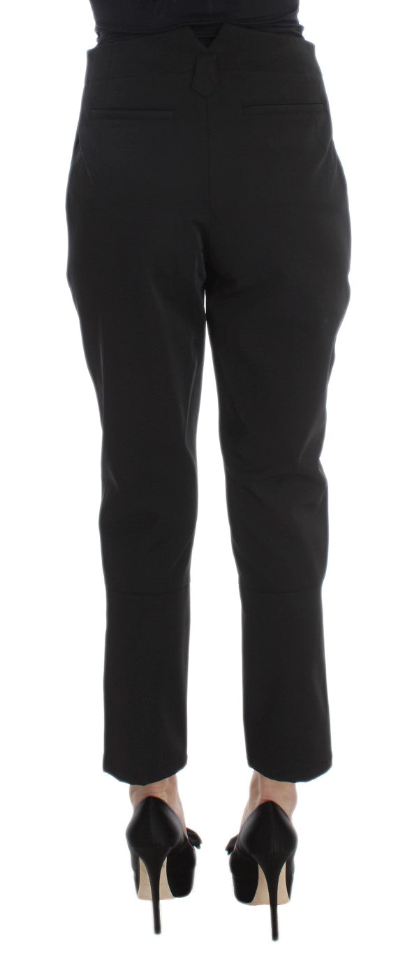 Ermanno Scervino Schwarze Capri-Hose aus Baumwollmischung