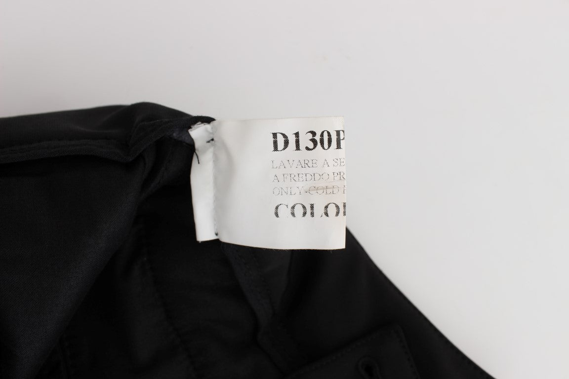 Ermanno Scervino Schwarze Capri-Hose aus Baumwollmischung