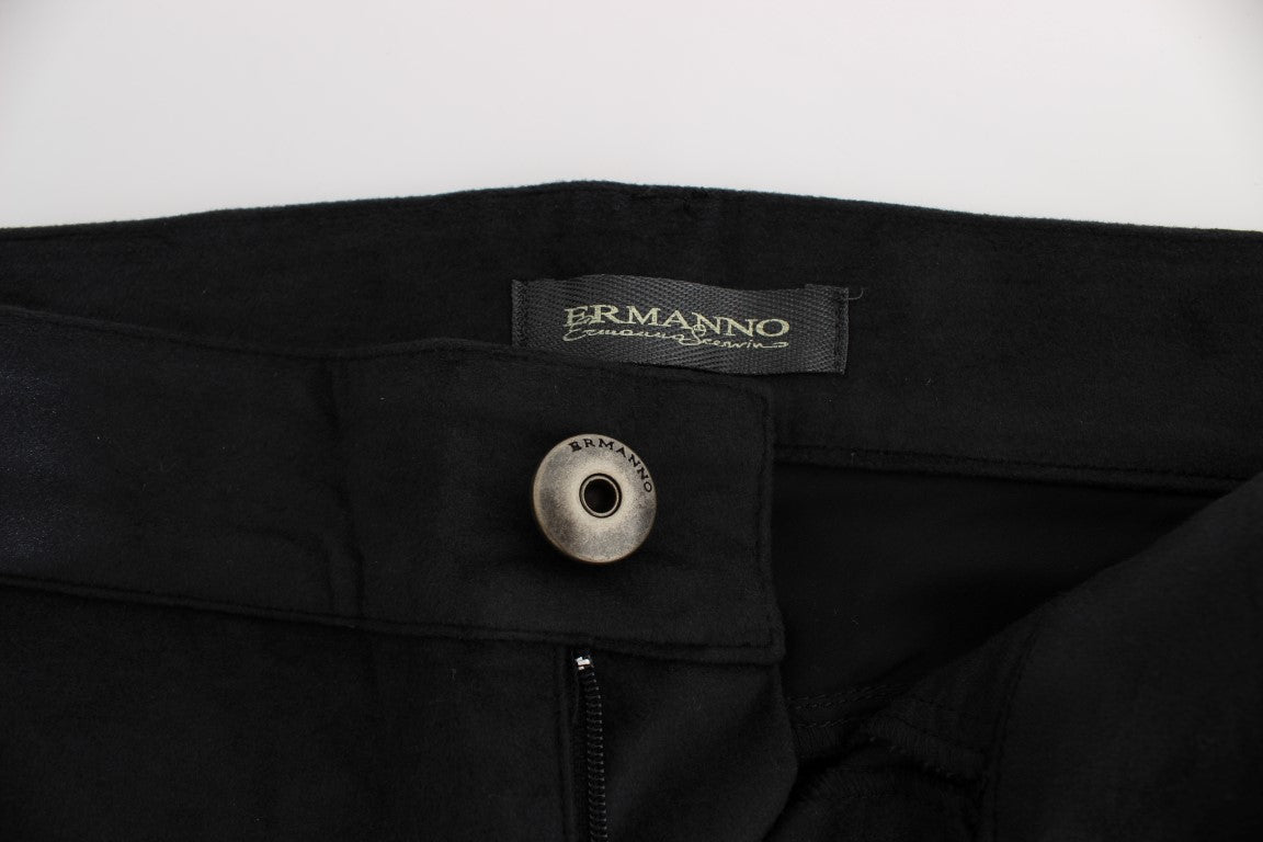 Ermanno Scervino Schwarze Baumwollmischung Regular Fit Hose
