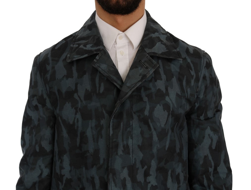 Dolce & Gabbana Blauer Tarnfarben-Graben Trench