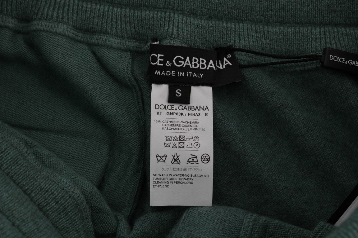 Dolce &amp; Gabbana Green Cashmere Tracksuit Bottoms