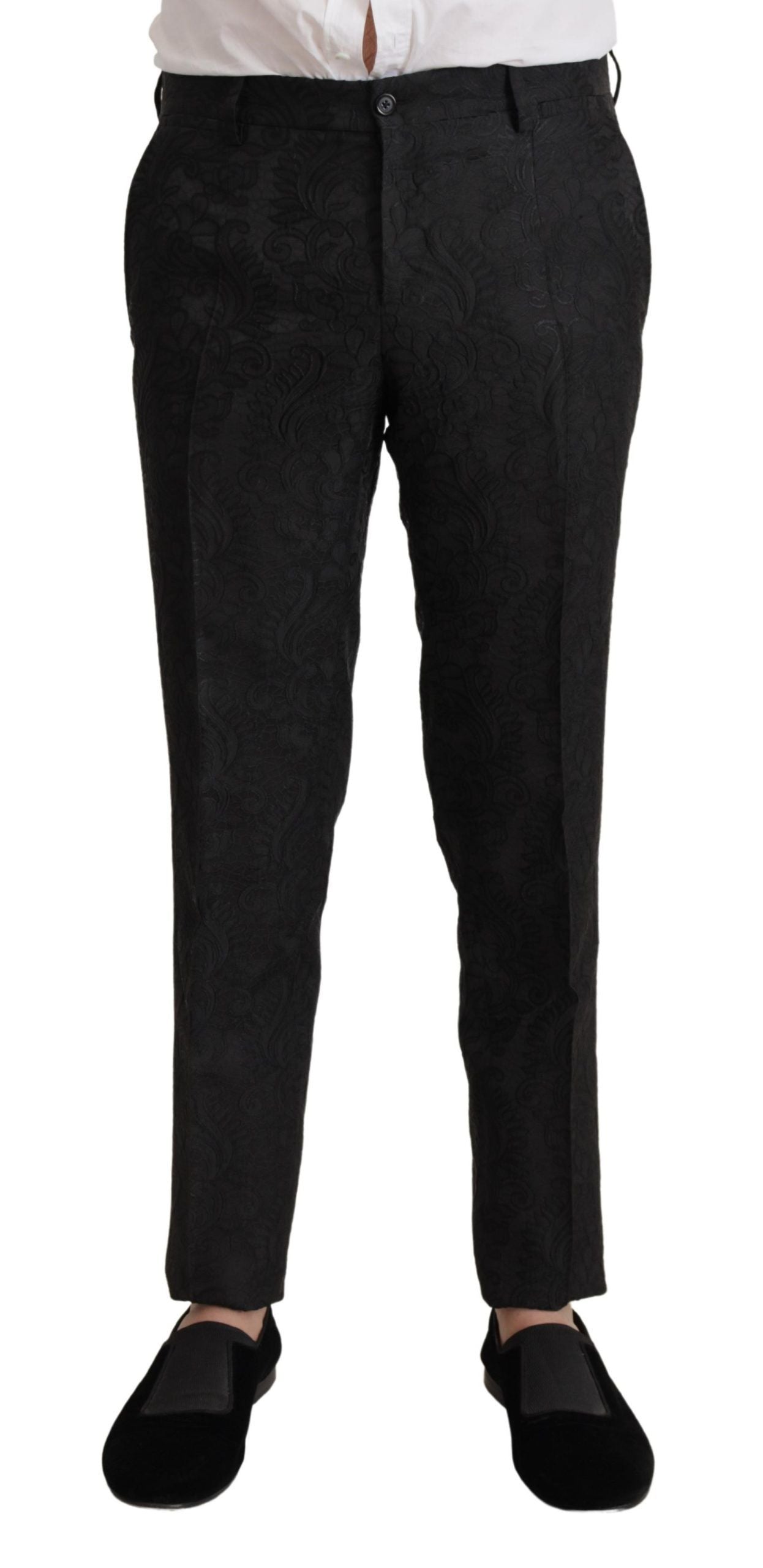 Dolce & Gabbana Schwarzer Brokat-Anzug 2 Stück MARTINI Anzug