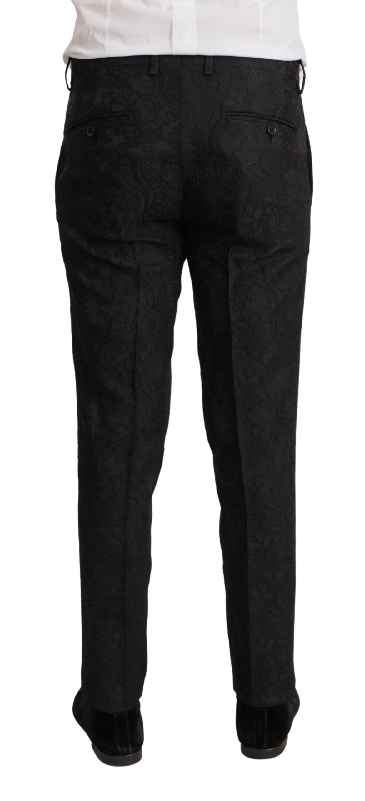 Dolce & Gabbana Schwarzer Brokat-Anzug 2 Stück MARTINI Anzug