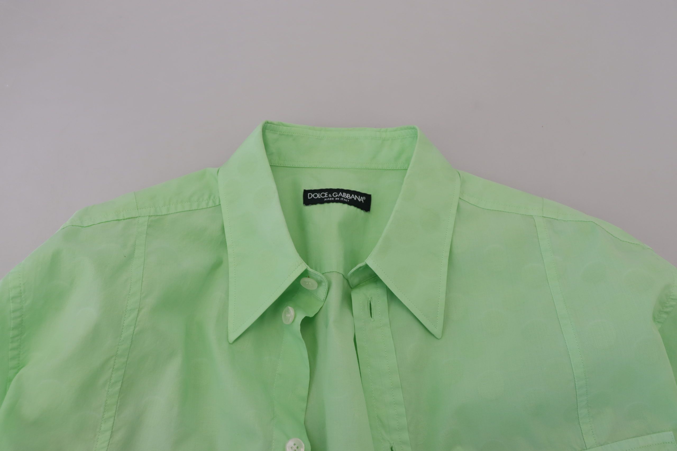 Dolce &amp; Gabbana mint green long-sleeved button-down shirt