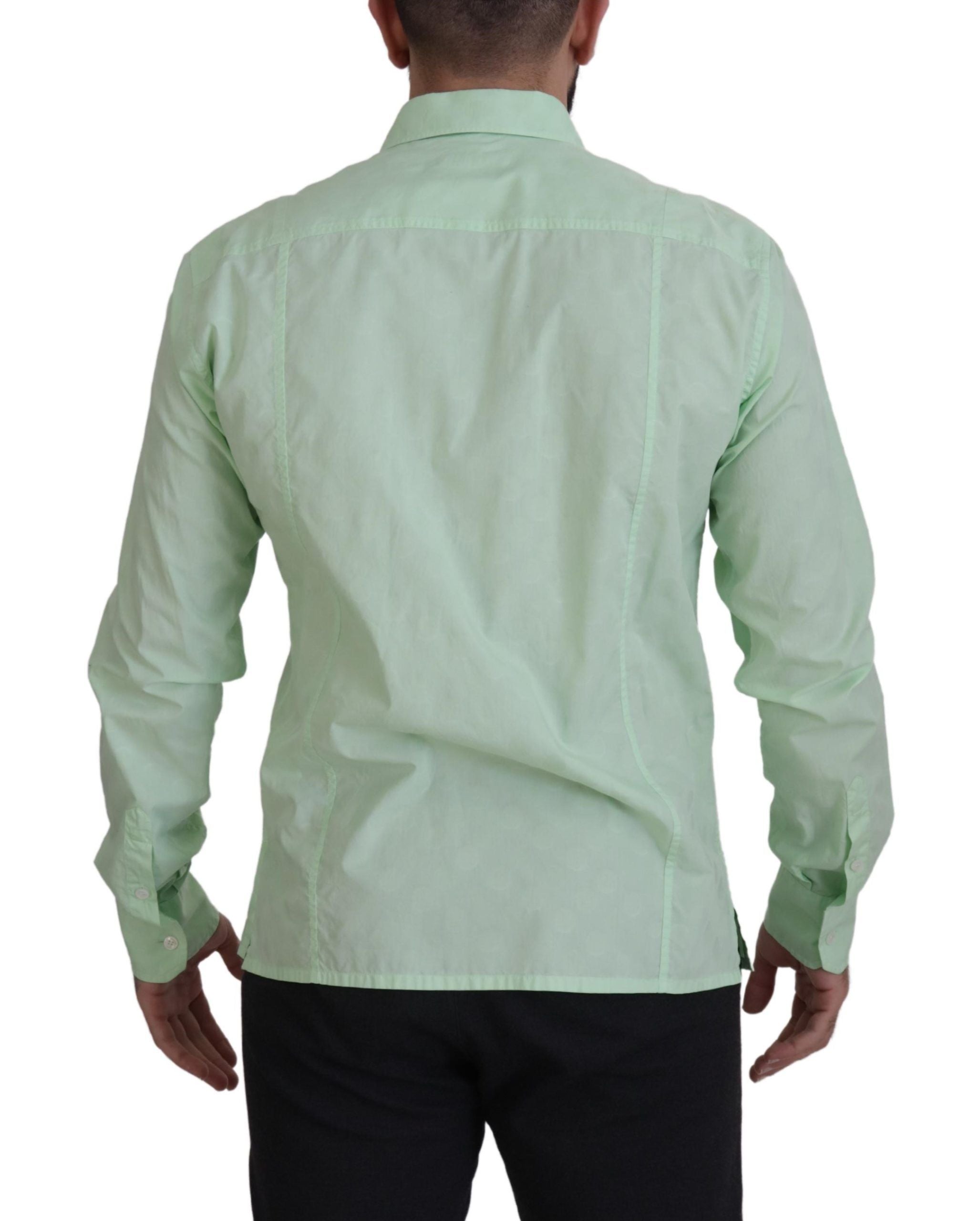 Dolce &amp; Gabbana mint green long-sleeved button-down shirt