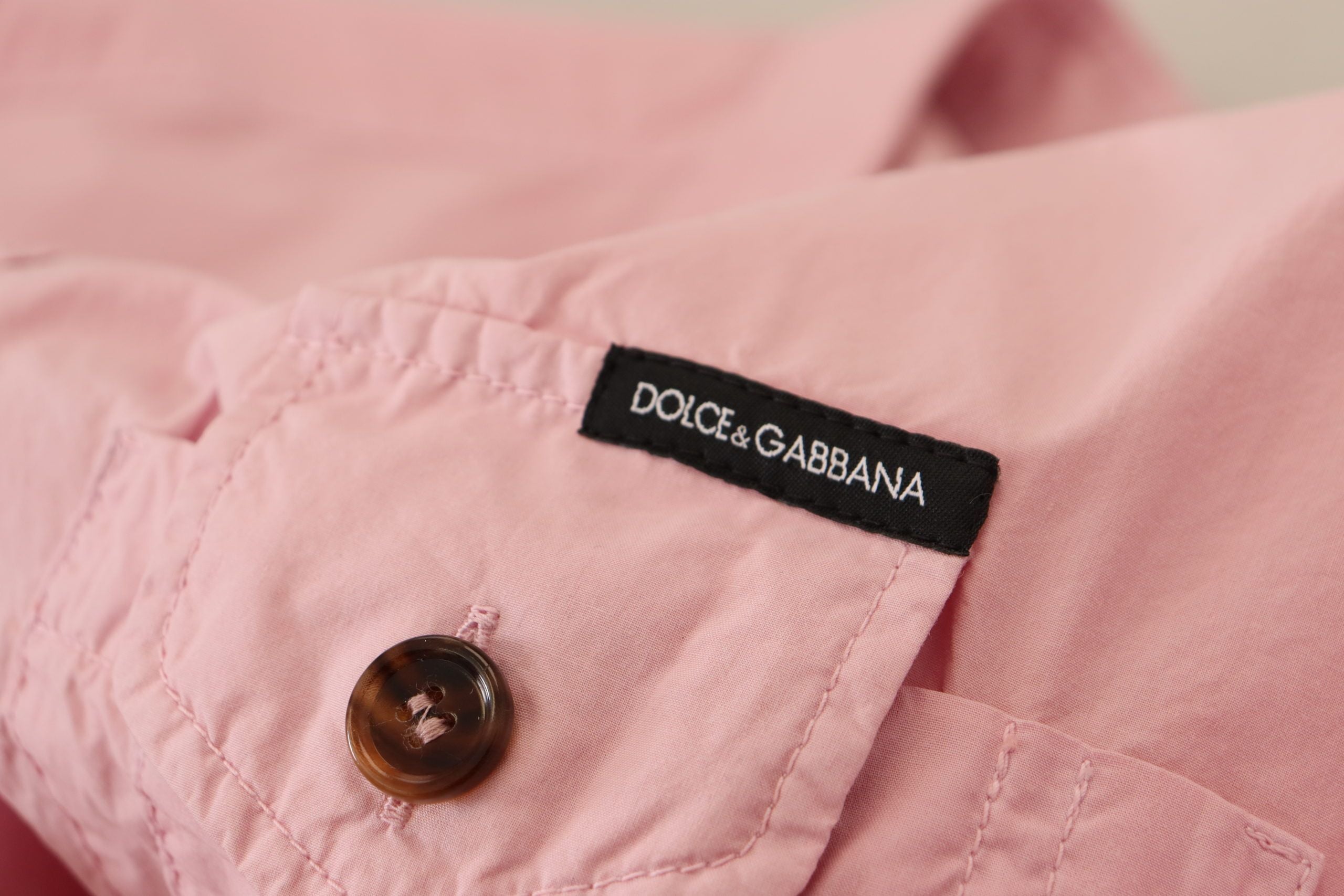 Dolce &amp; Gabbana pink casual button down long sleeve shirt