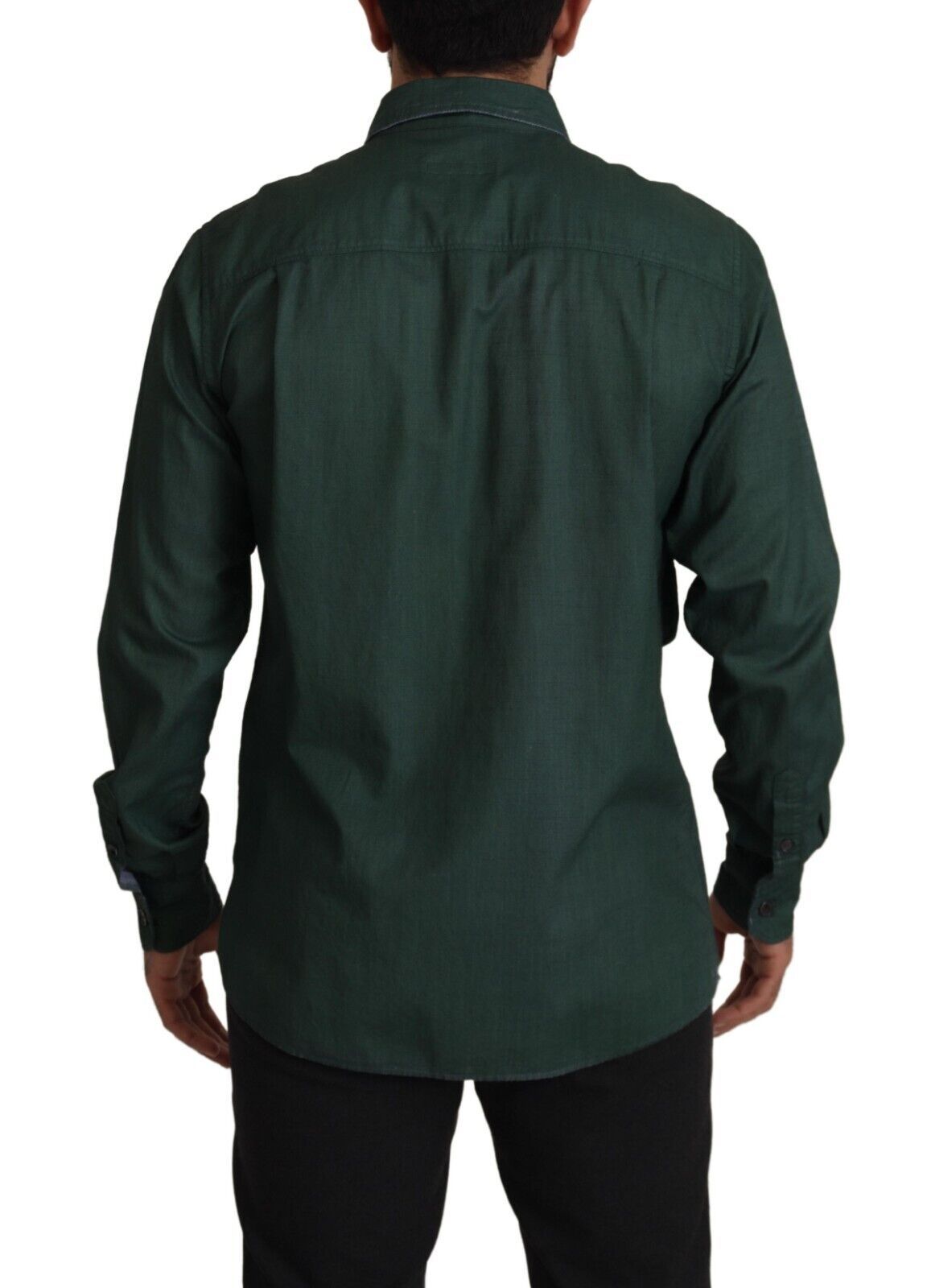 Dolce &amp; Gabbana dark green long-sleeved button-down shirt