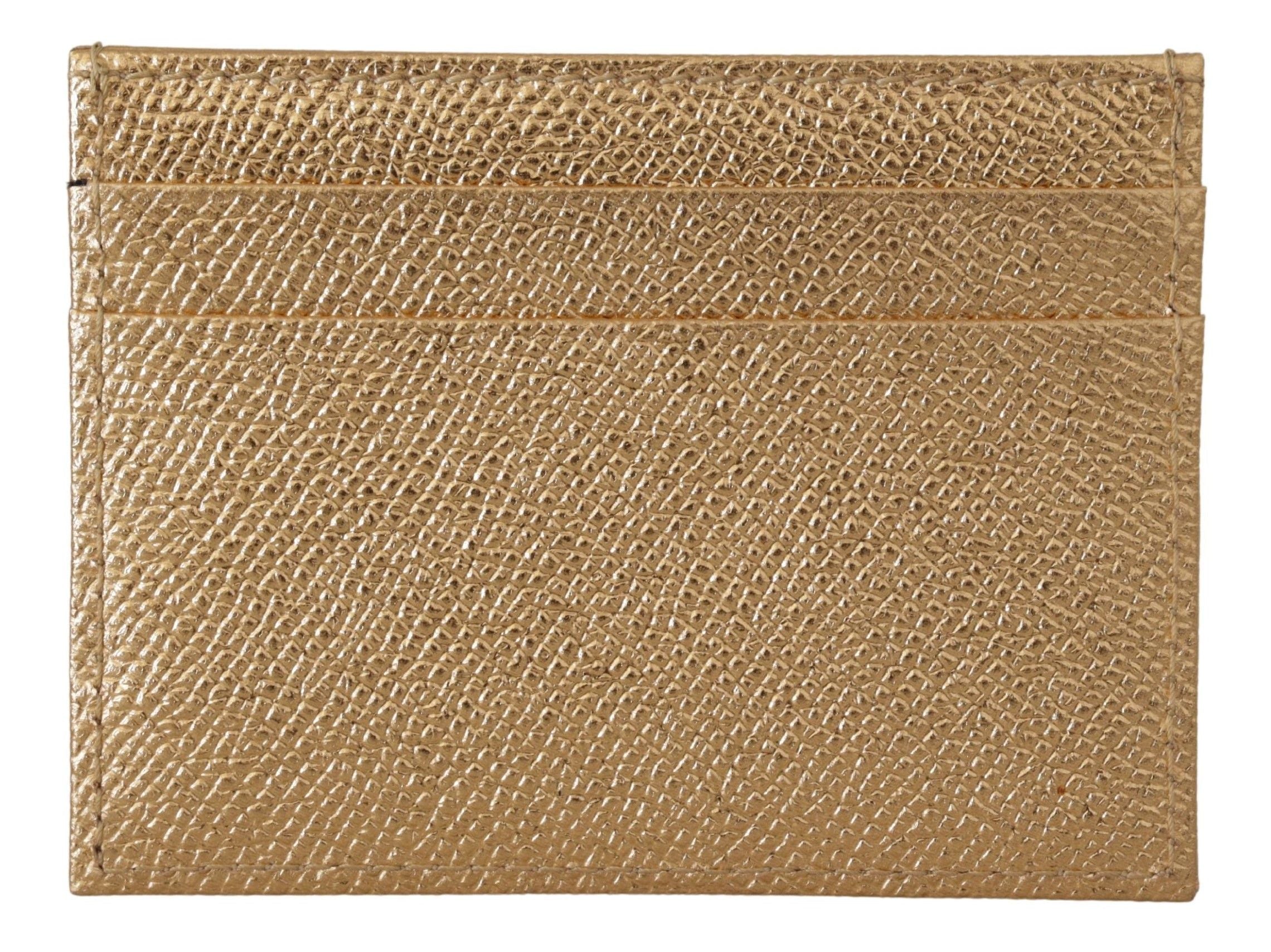 Dolce &amp; Gabbana Gold-Tone Leather #DGLovesLondon Ladies Card Holder Wallet