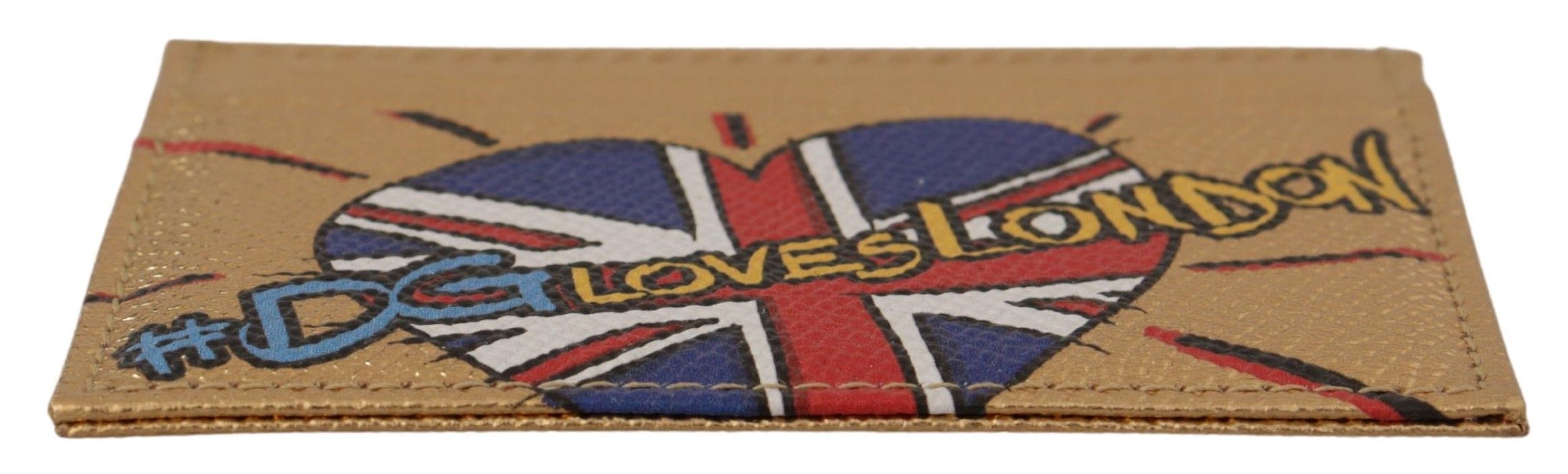 Dolce &amp; Gabbana Gold-Tone Leather #DGLovesLondon Ladies Card Holder Wallet