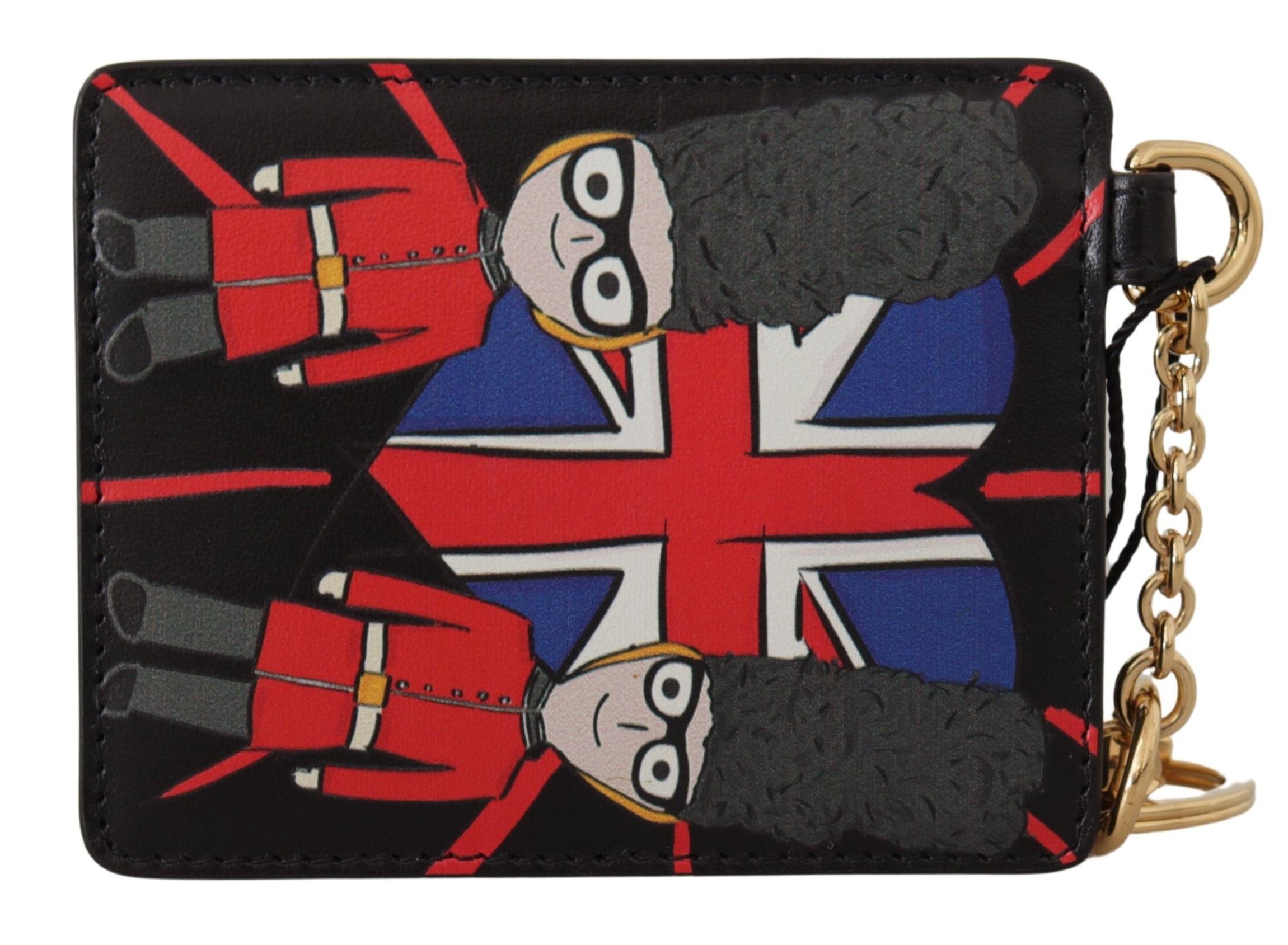 Dolce &amp; Gabbana Black Leather #DGLovesLondon Keyring Card Holder Coin Case