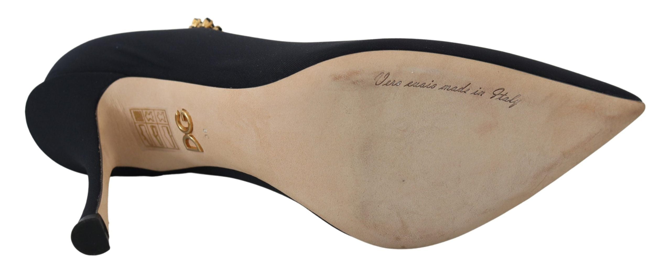 Dolce & Gabbana Schwarze Socken Stretch Crystal Pumps Schuhe