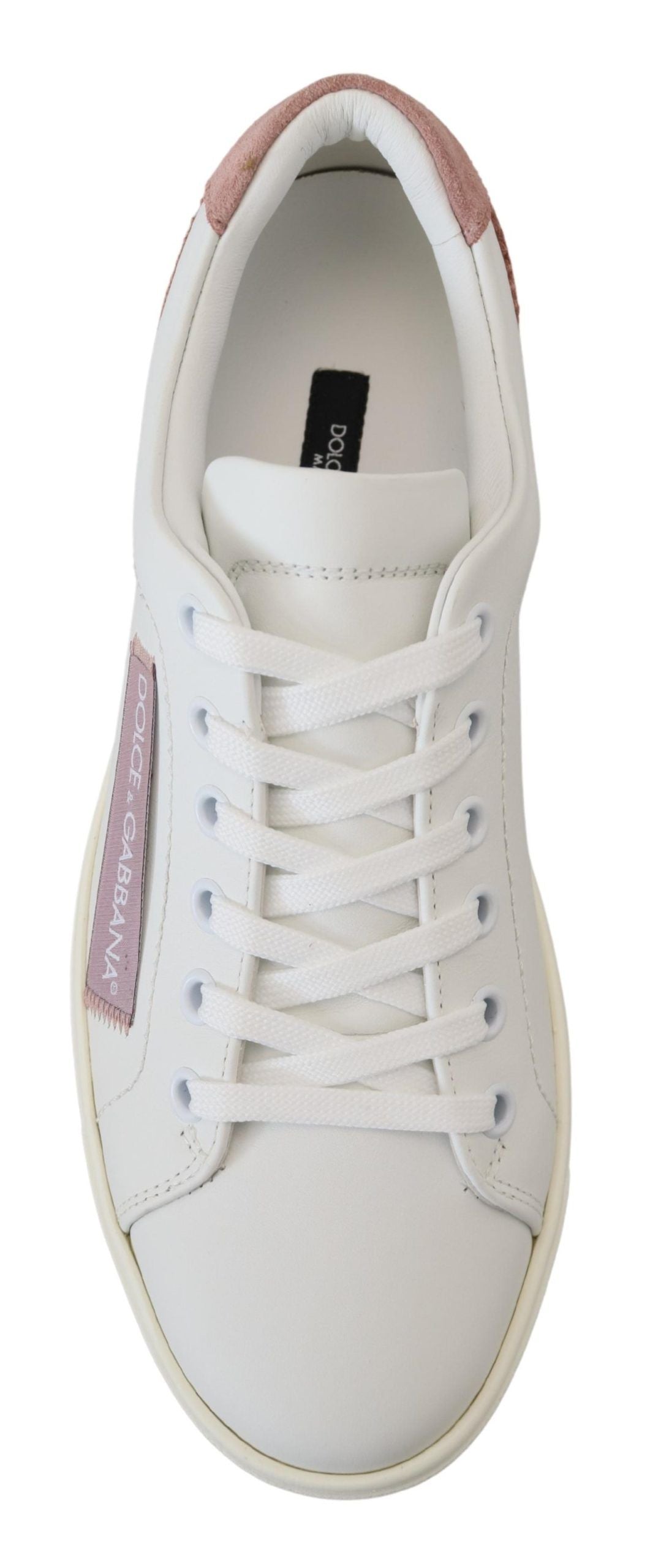 Dolce &amp; Gabbana Chic low-top sneakers made of leather in white and pink