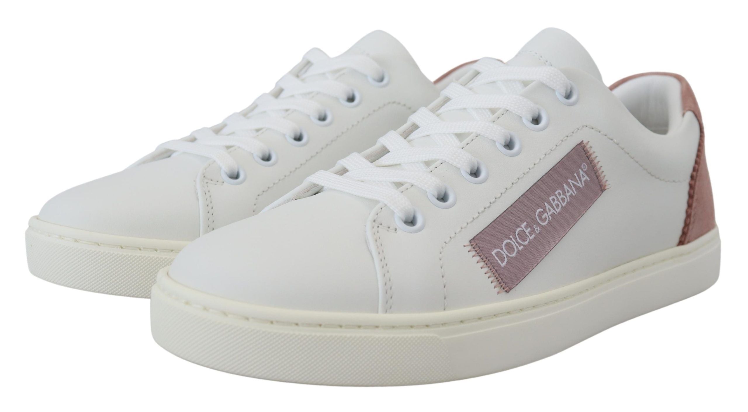 Dolce &amp; Gabbana Chic low-top sneakers made of leather in white and pink