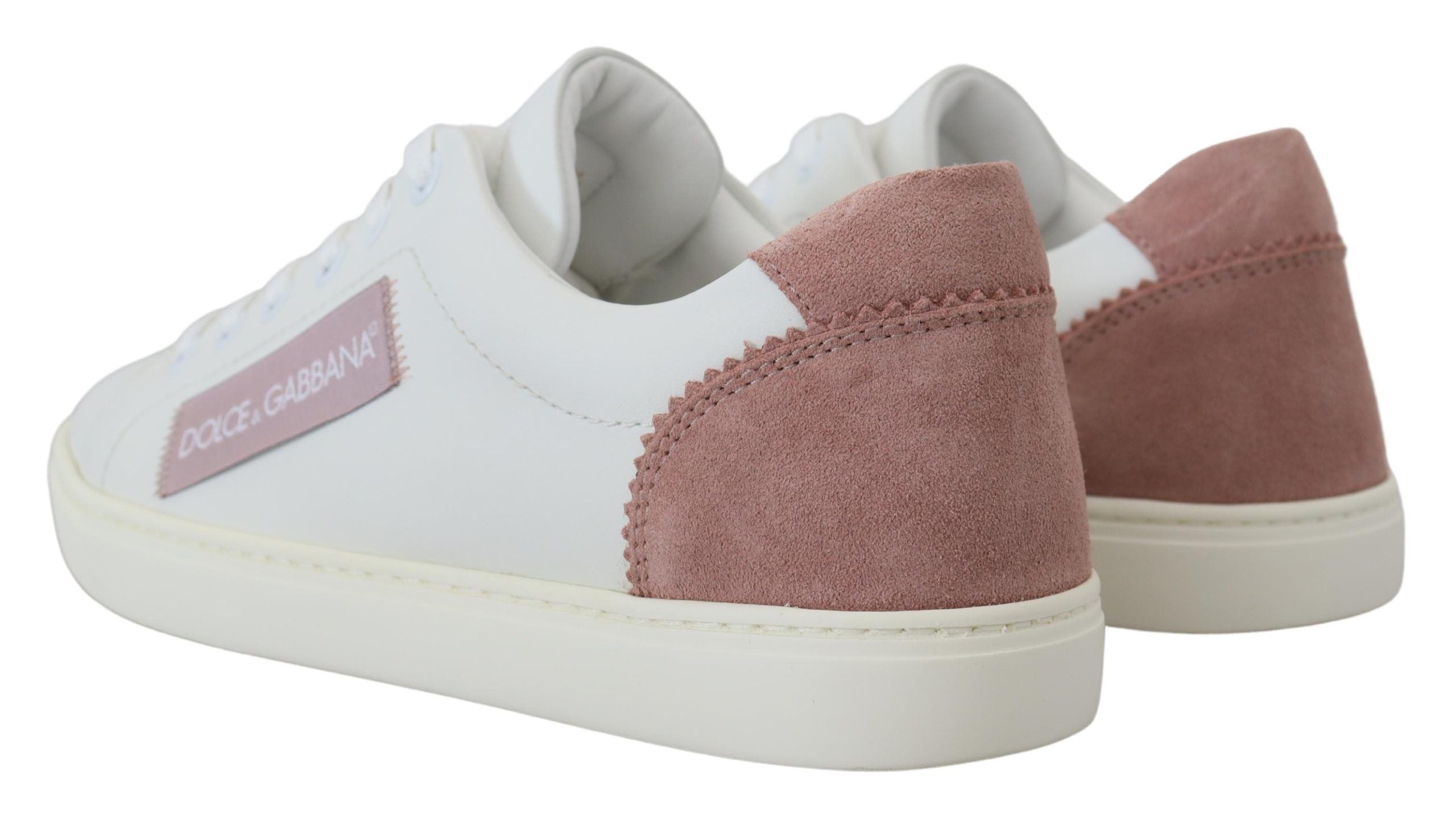 Dolce &amp; Gabbana Chic low-top sneakers made of leather in white and pink