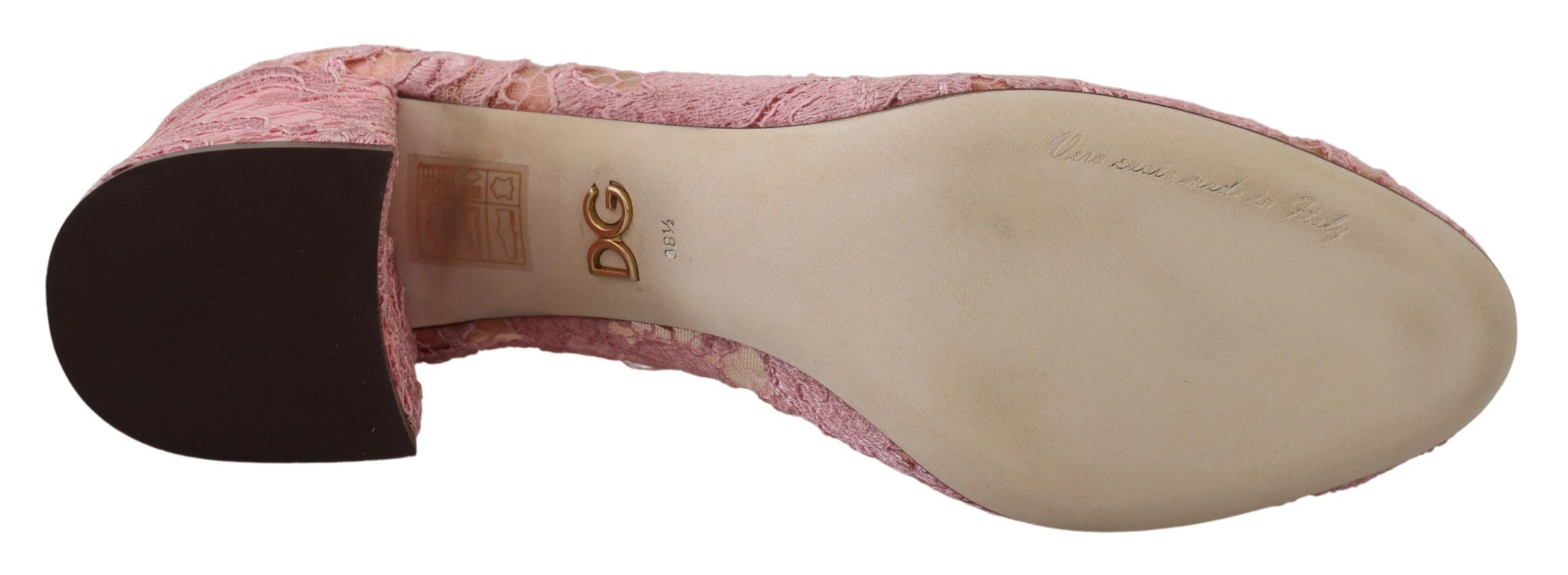 Dolce & Gabbana Rosa Taormina Spitze Kristall Pumps Pastell Schuhe