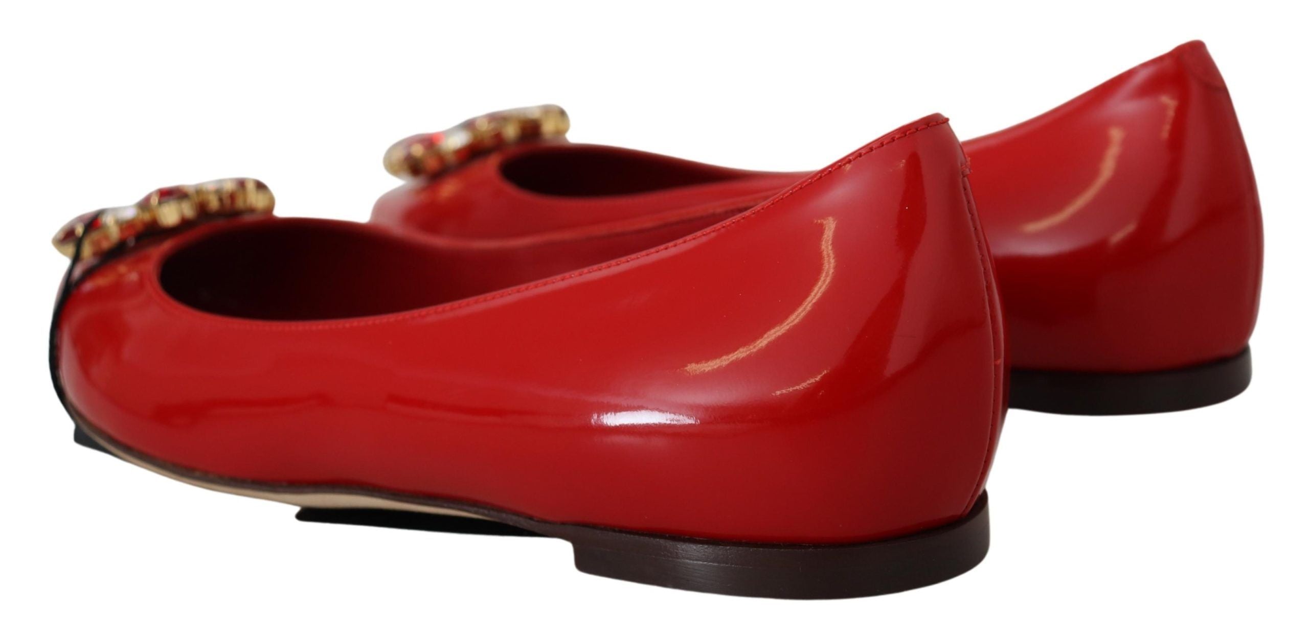 Dolce &amp; Gabbana Red suede loafers with crystal - Exquisite elegance