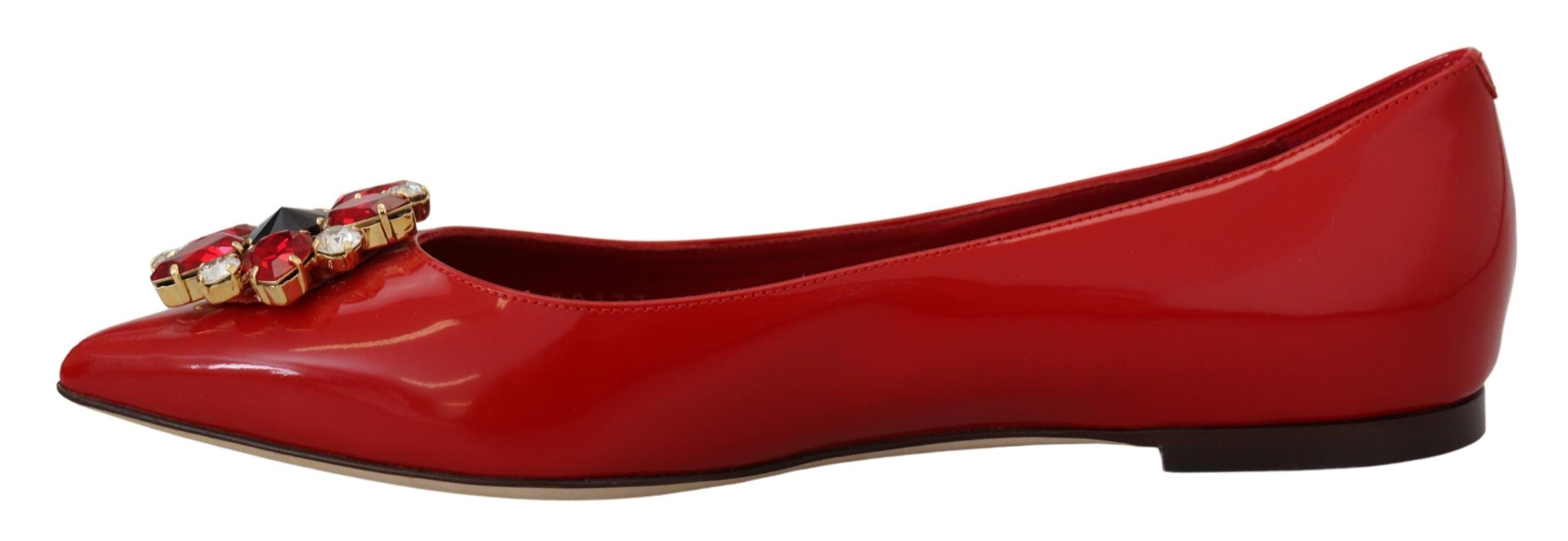 Dolce &amp; Gabbana Red suede loafers with crystal - Exquisite elegance