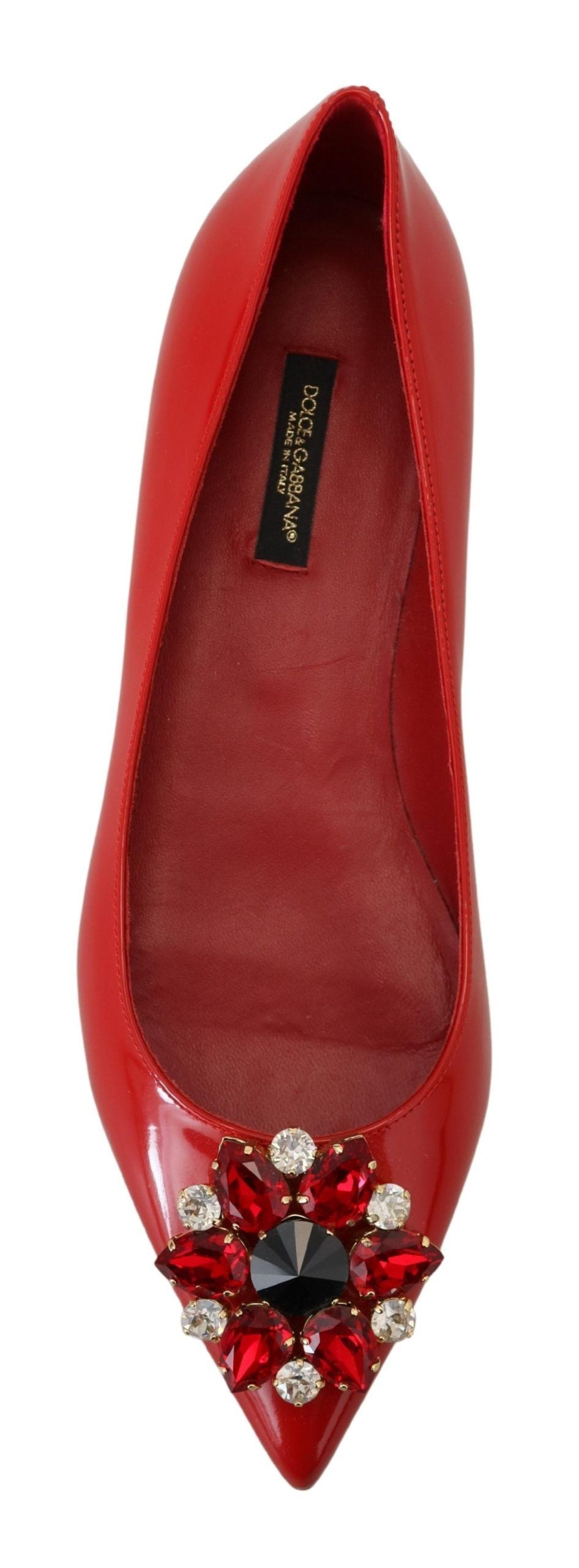 Dolce &amp; Gabbana Red suede loafers with crystal - Exquisite elegance