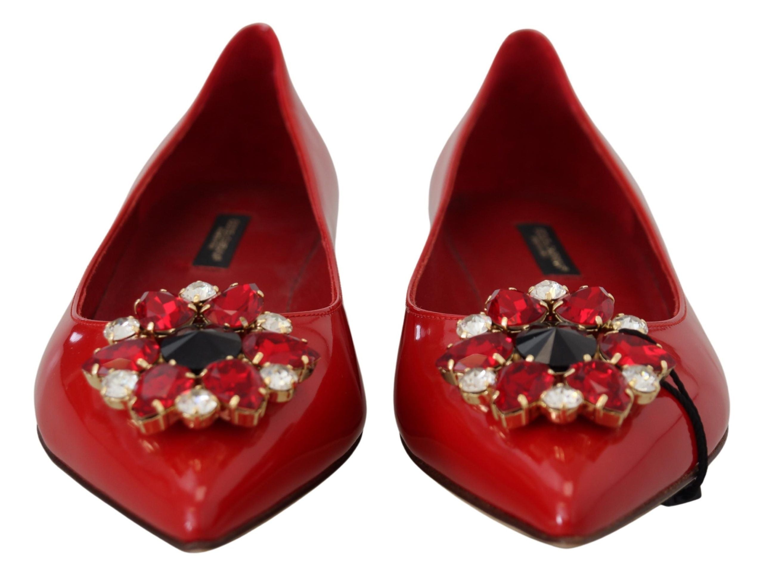 Dolce &amp; Gabbana Red suede loafers with crystal - Exquisite elegance