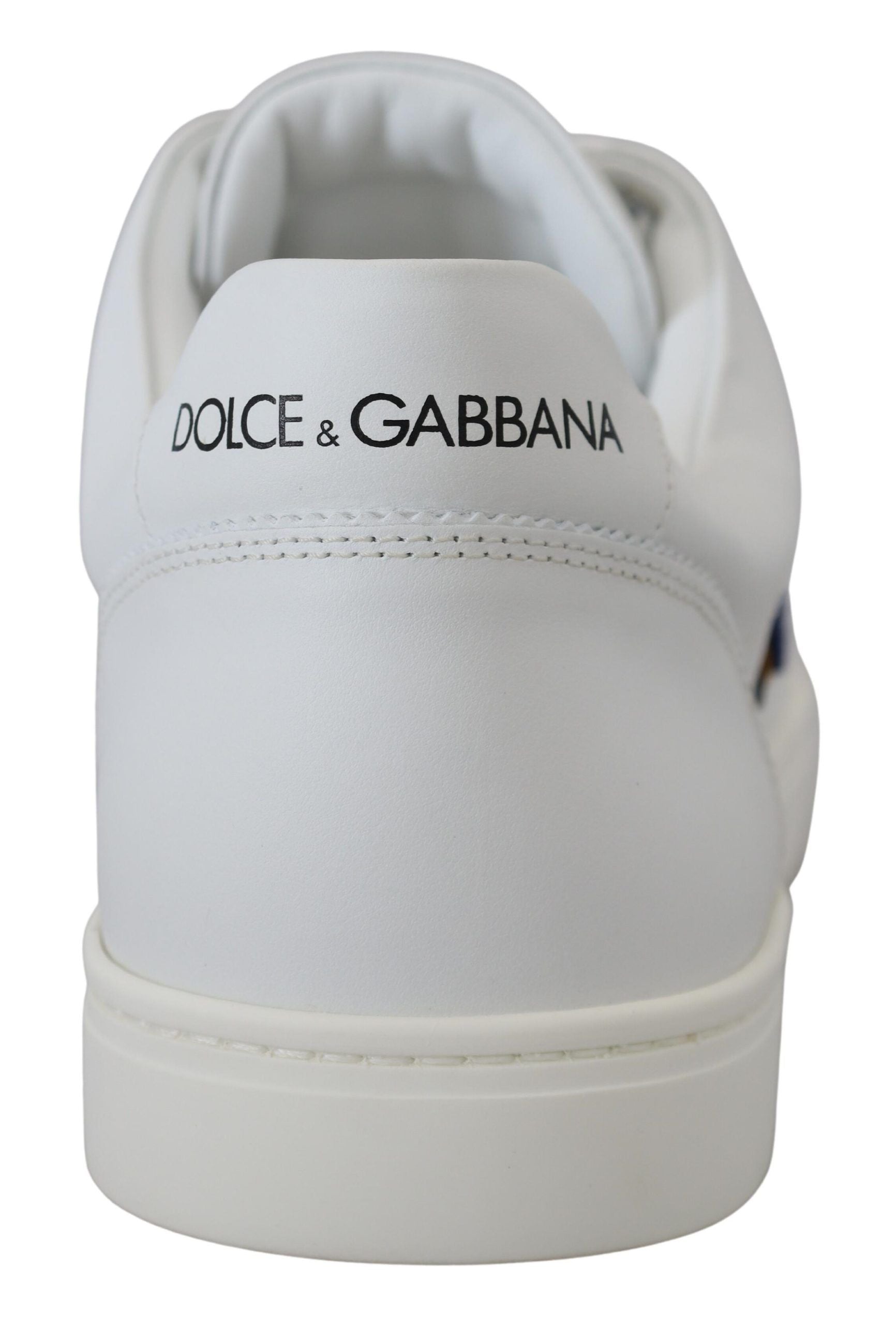 Dolce &amp; Gabbana White Leather DG Logo Casual Sneakers Shoes