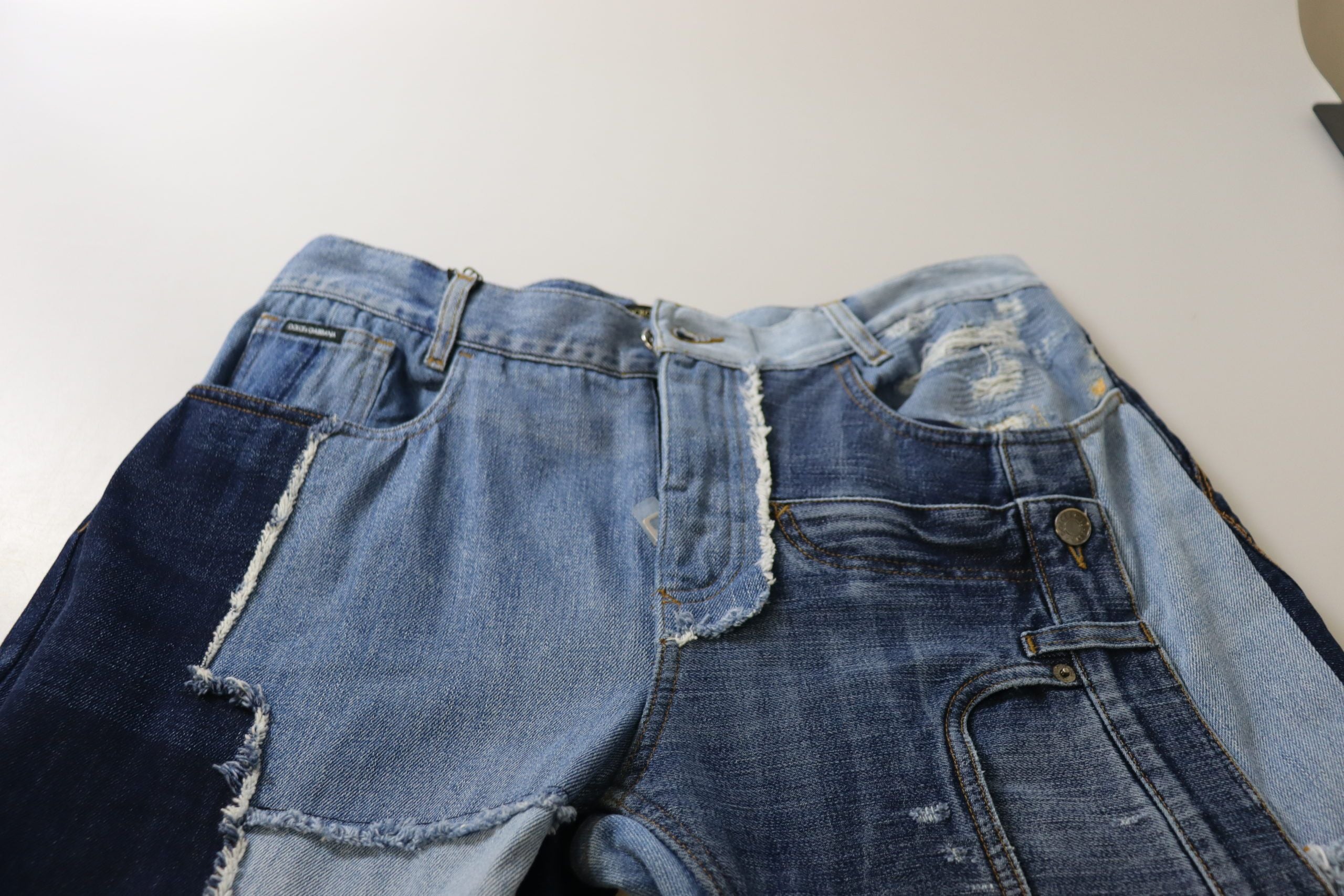 Dolce &amp; Gabbana Çok Renkli Patchwork Yüksek Bel Kot Pantolon