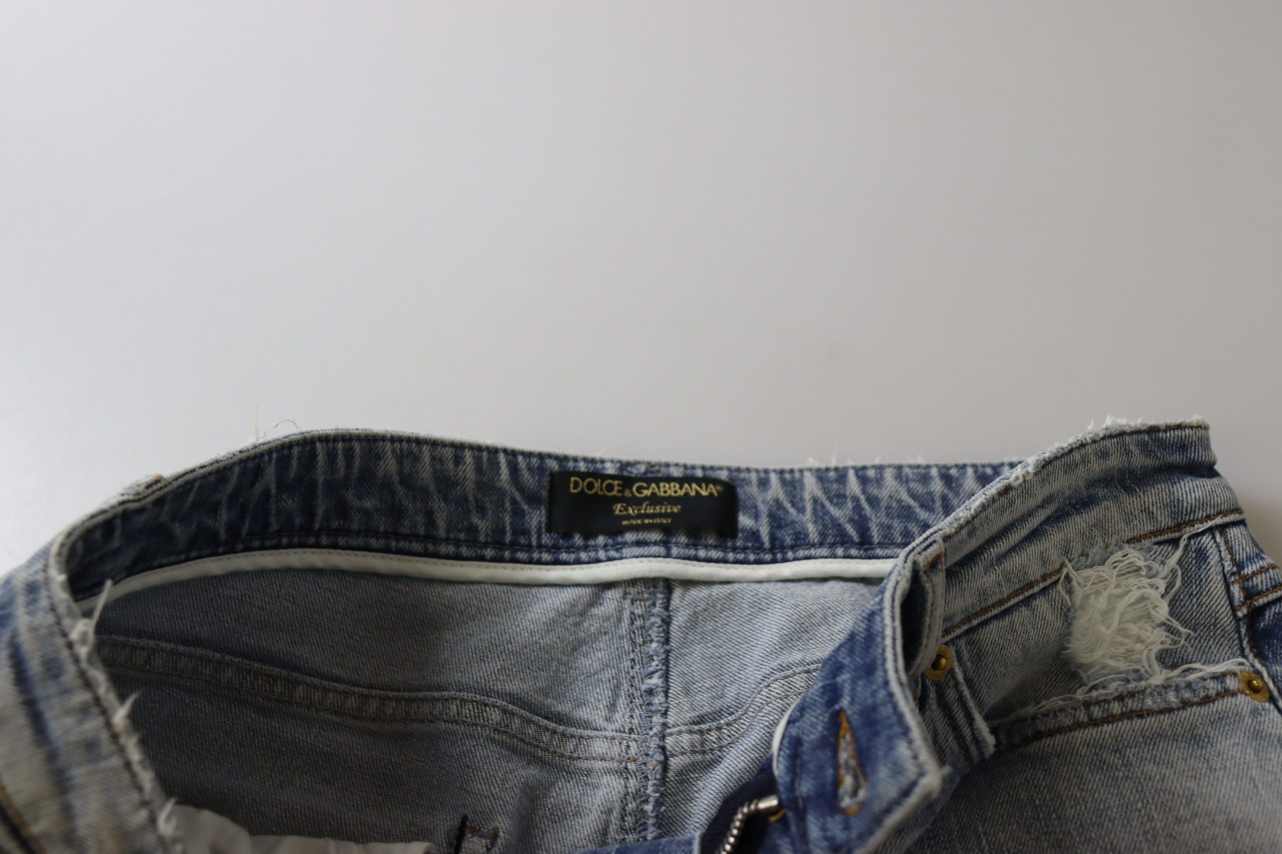 Dolce &amp; Gabbana Mavi Pamuklu Streç Düşük Bel Skinny Kot Pantolon