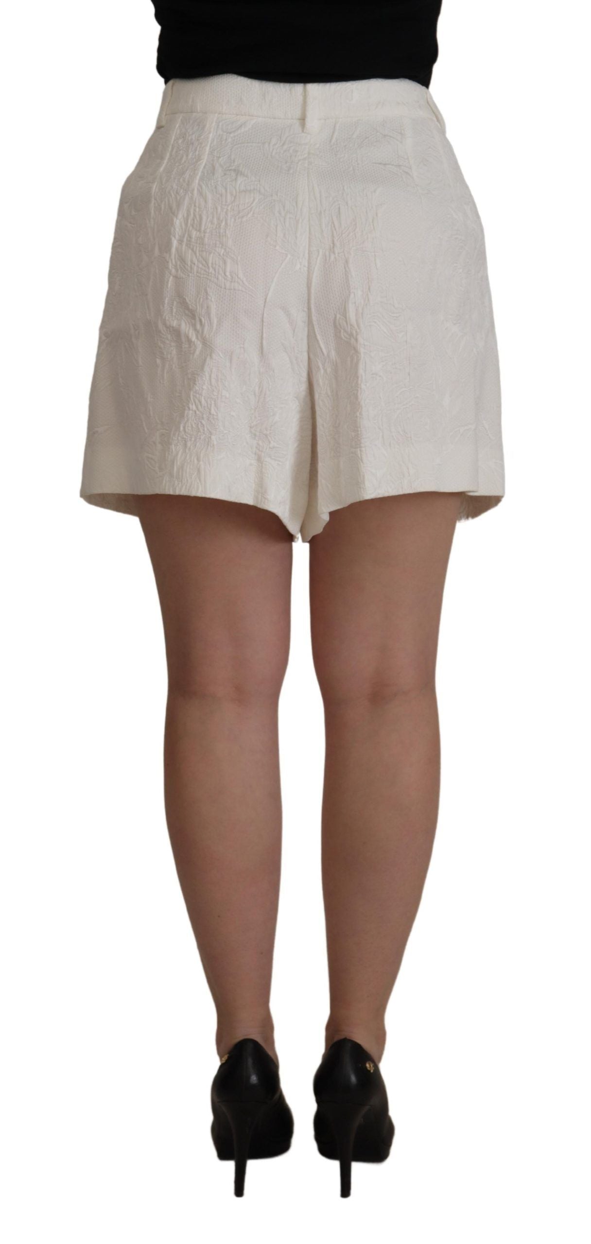 Dolce & Gabbana Weiße Culotte-Baumwollshorts mit hoher Taille