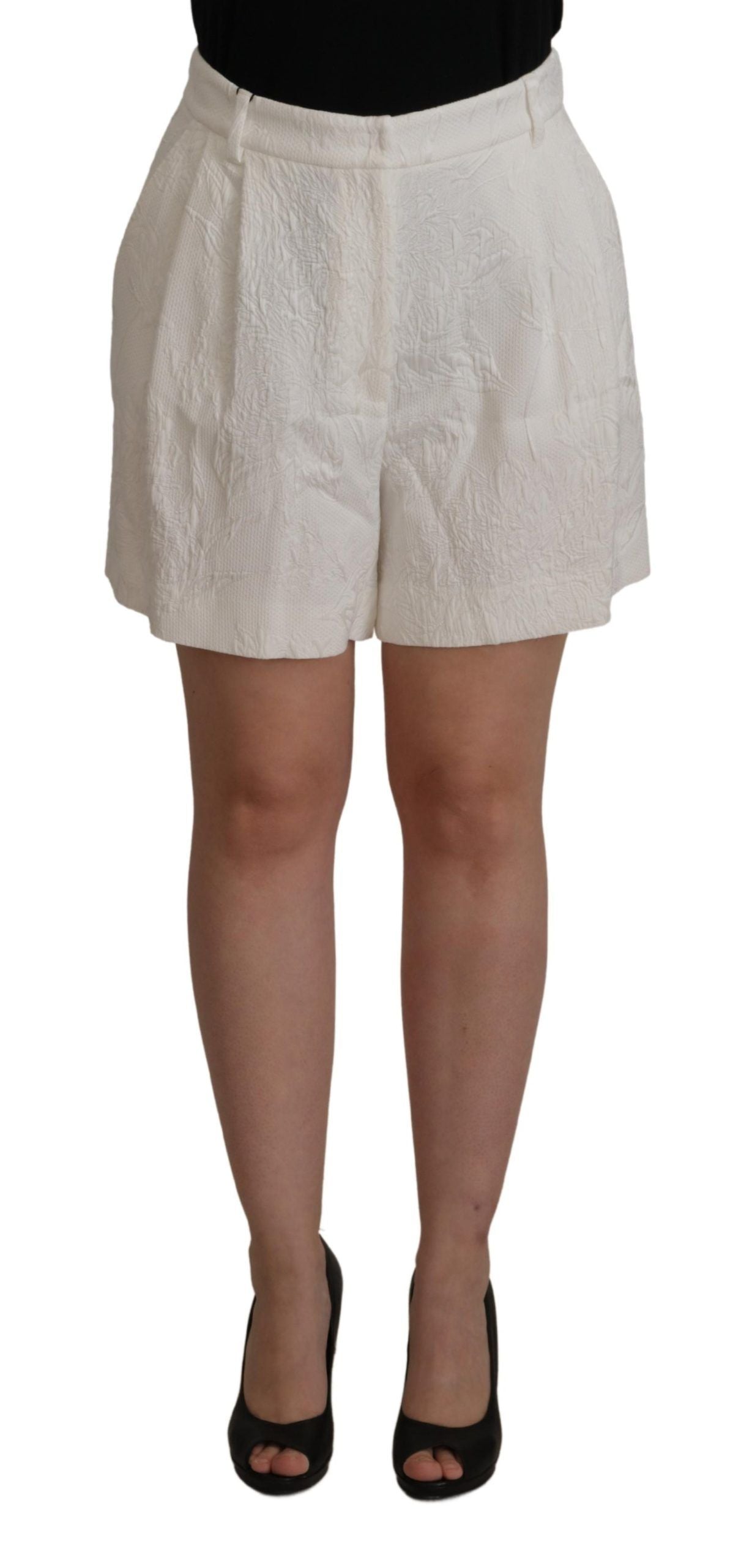 Dolce & Gabbana Weiße Culotte-Baumwollshorts mit hoher Taille