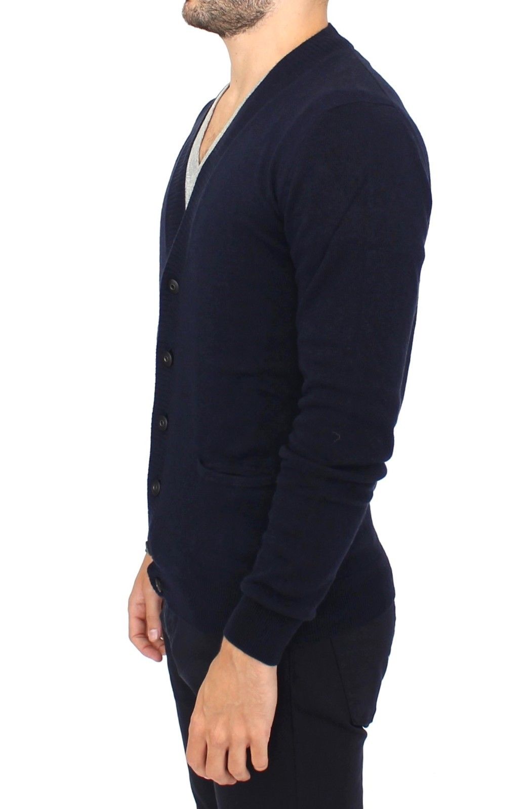 Ermanno Scervino Blue Wool Cashmere Cardigan Sweater