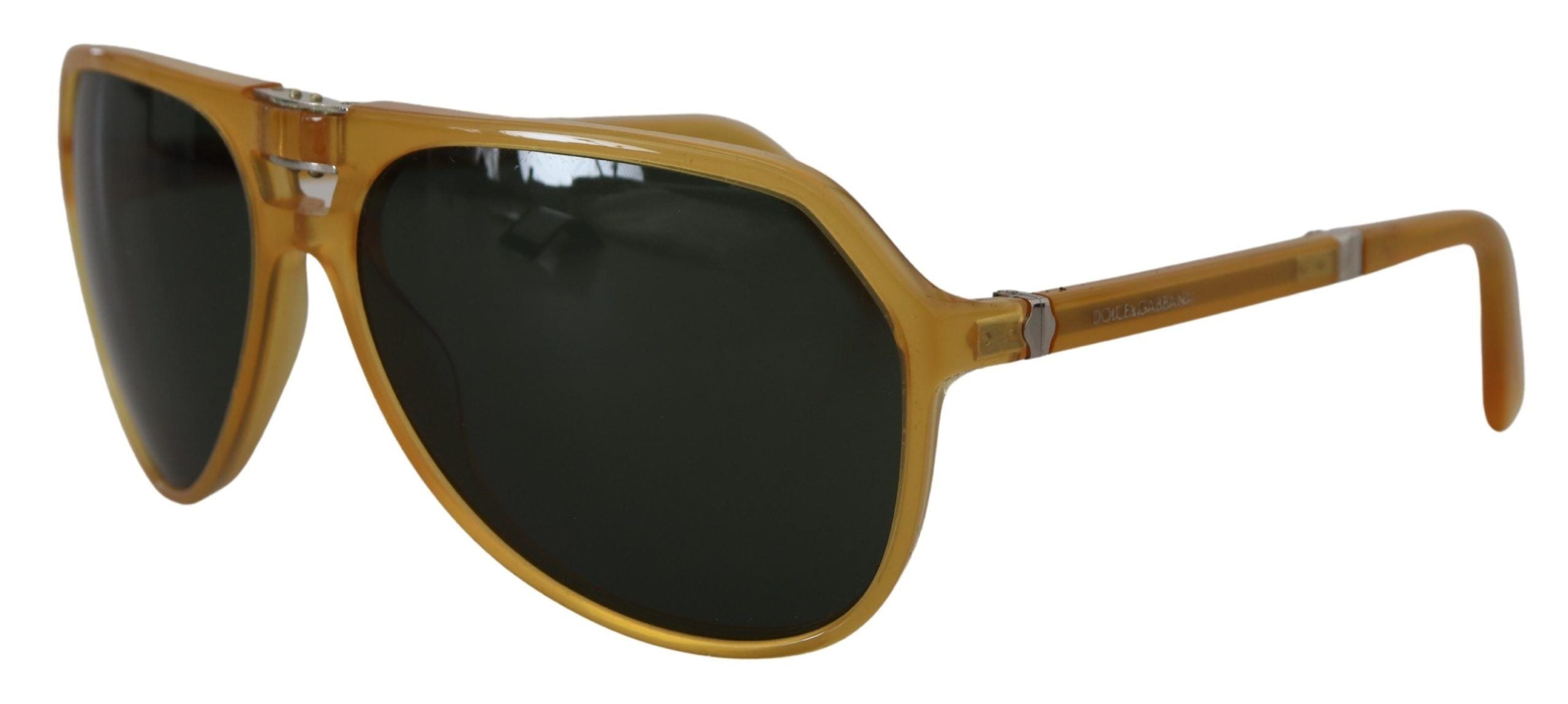 Dolce &amp; Gabbana Yellow Acetate Sunglasses with Black Lenses DG4196