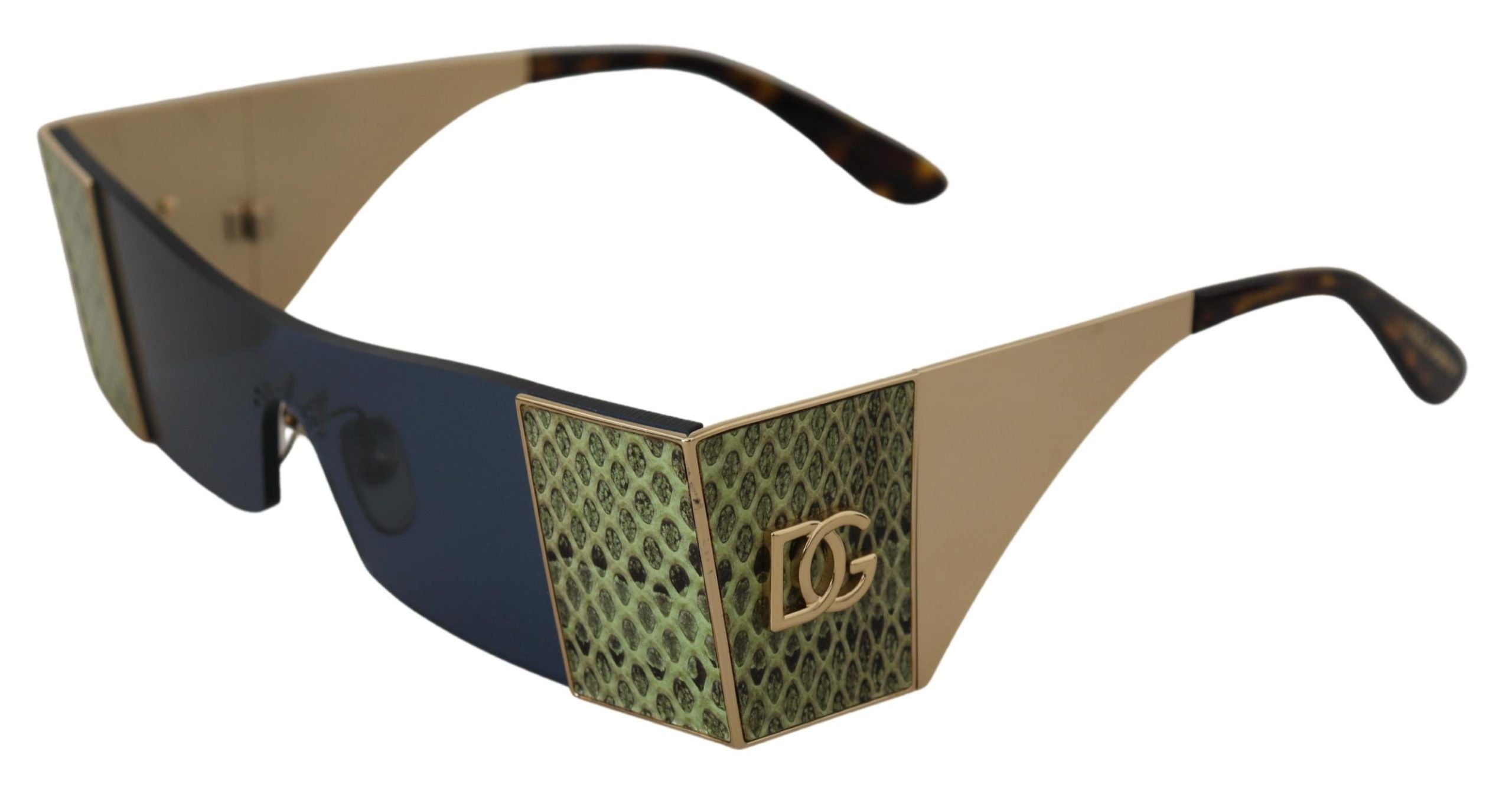 Dolce & Gabbana Gold Metall Rechteckige Sonnenbrille DG2263 Sonnenbrille