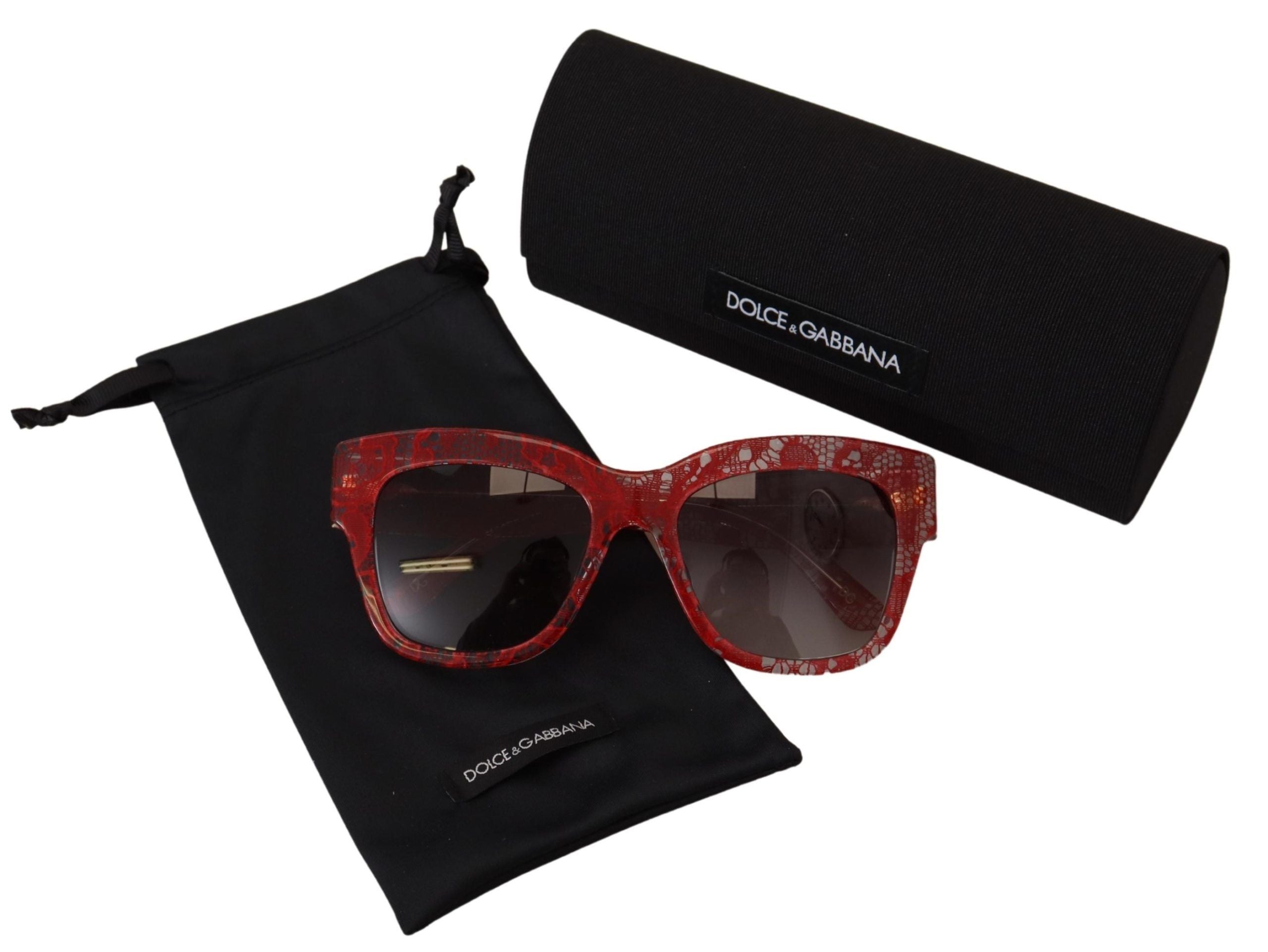 Dolce & Gabbana Rote Spitze Acetat Rechteck Shades DG4231F Sonnenbrille