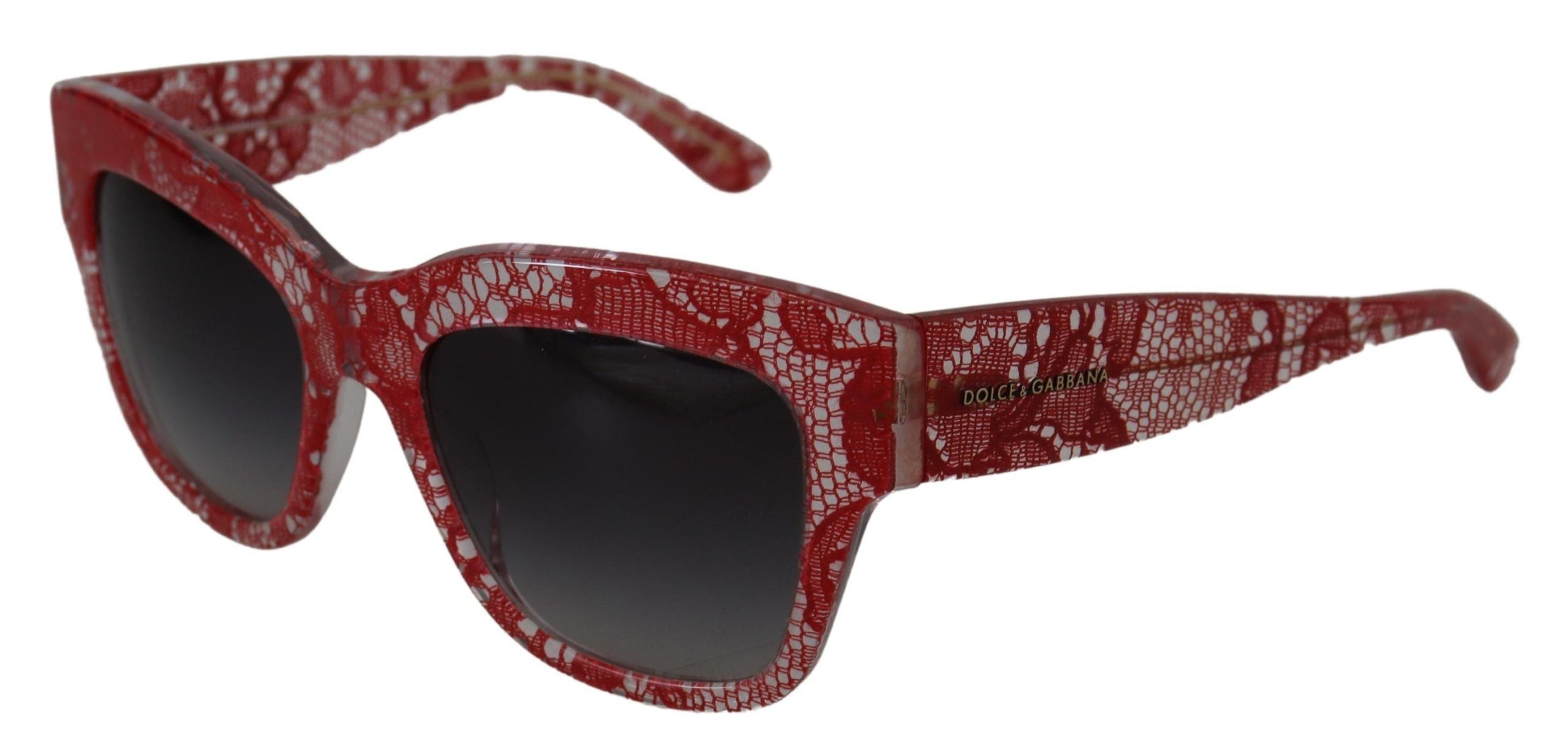 Dolce &amp; Gabbana Red Tip Acetate Rectangular Sunglasses DG4231