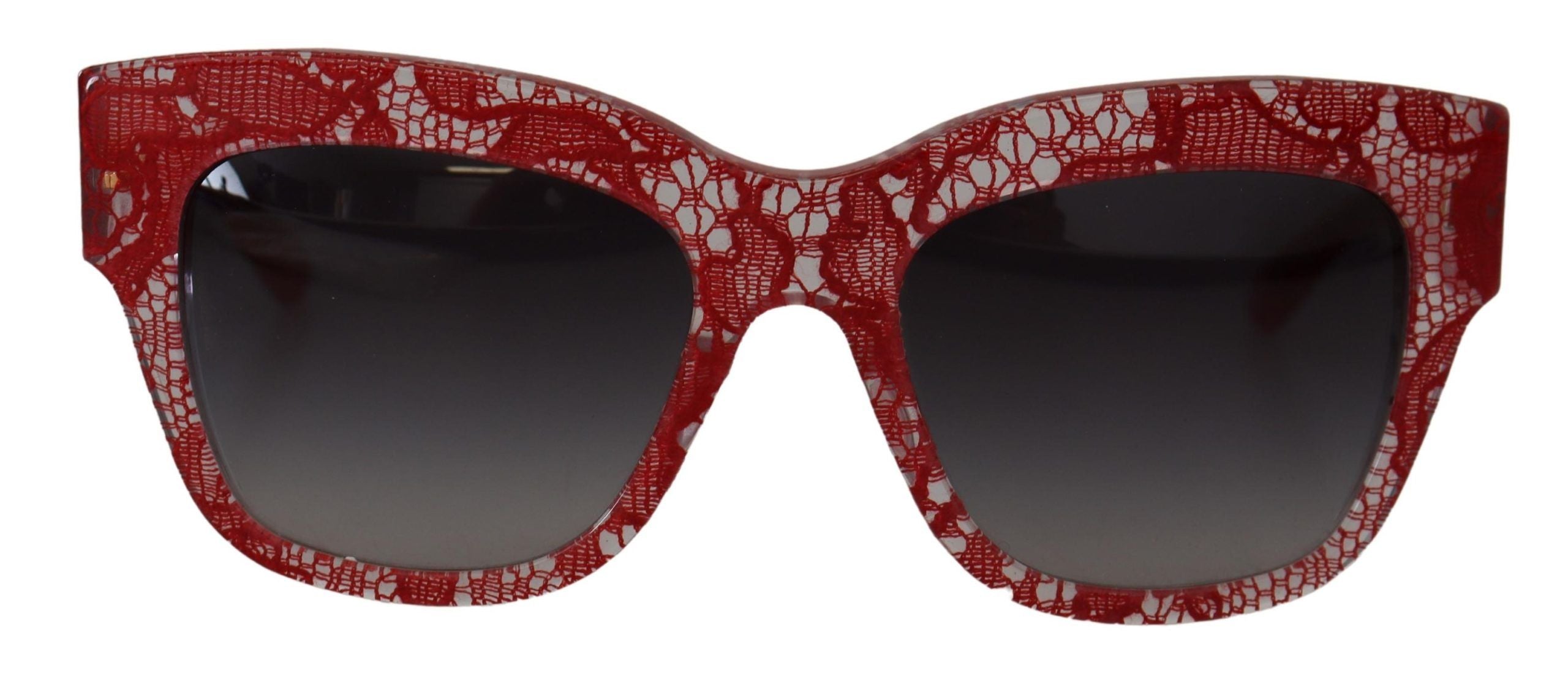 Dolce &amp; Gabbana Red Tip Acetate Rectangular Sunglasses DG4231