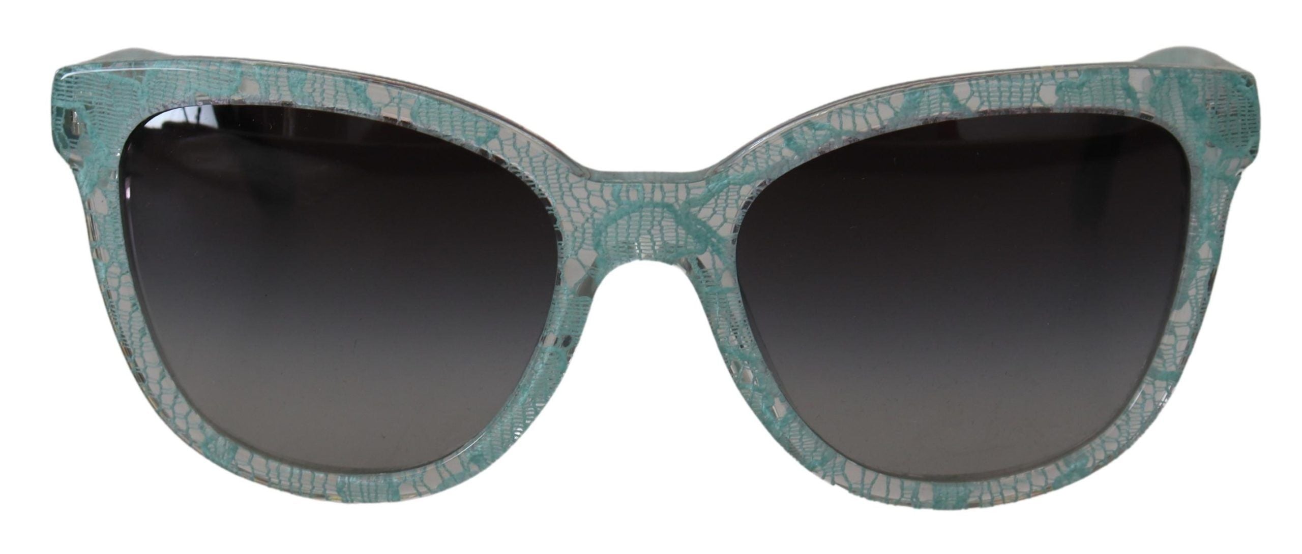 Dolce &amp; Gabbana Blue Lace Acetate Crystal Round DG4190 Sunglasses