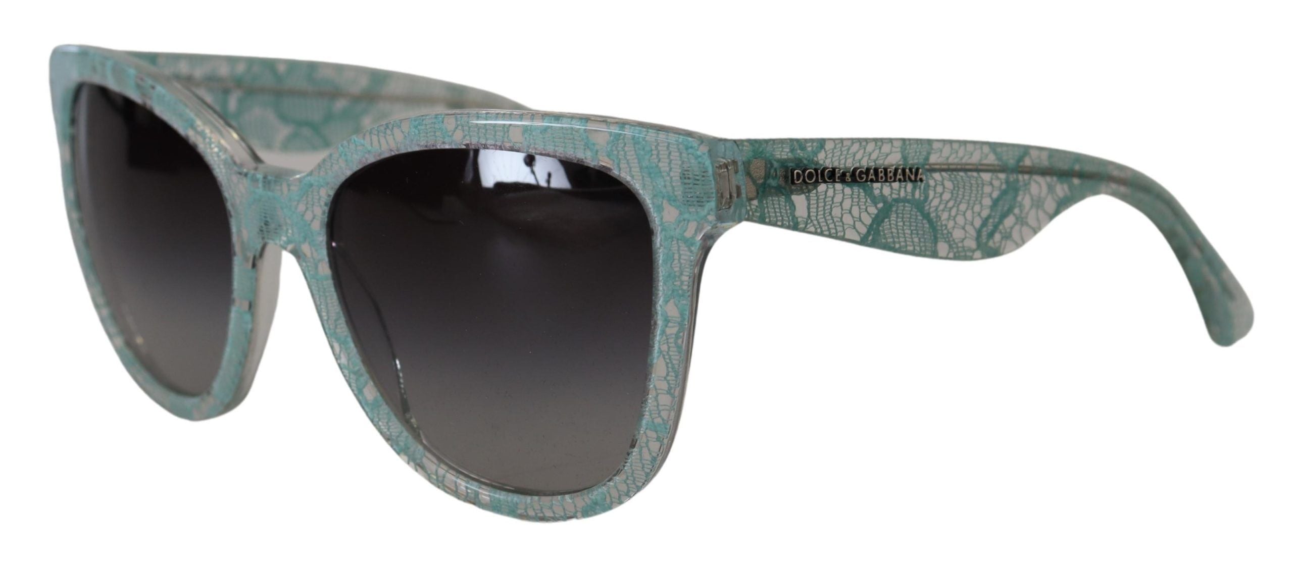 Dolce & Gabbana Blaue Spitze Acetat Kristall Runde DG4190 Sonnenbrille