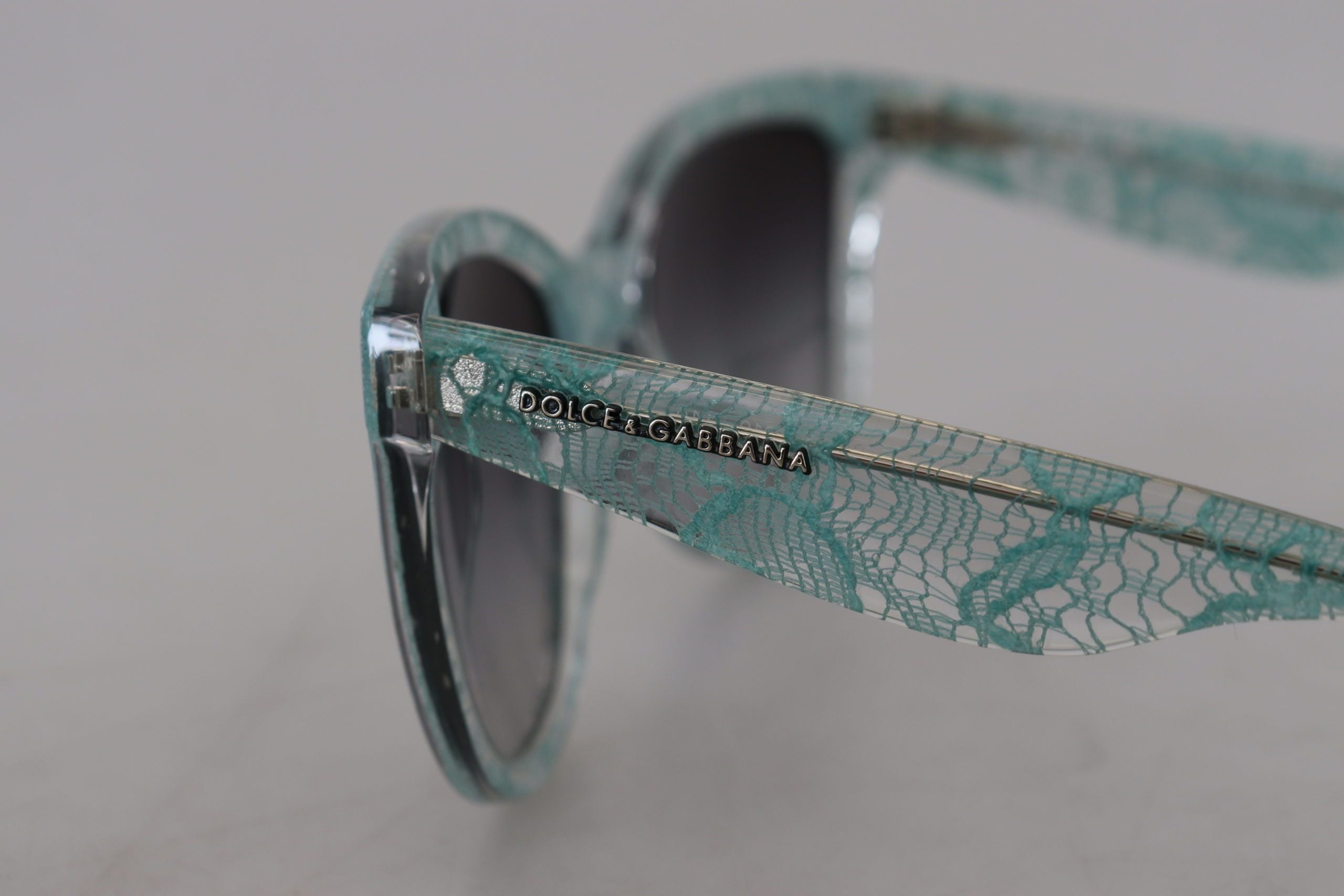 Dolce & Gabbana Blaue Spitze Acetat Kristall Runde DG4190 Sonnenbrille