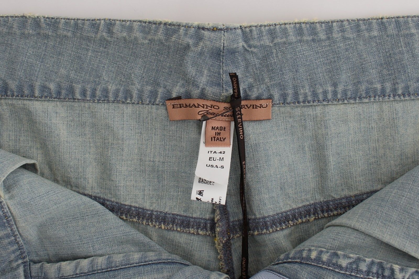 Ermanno Scervino Beachwear Blau Denim City Casual Kleid Shorts