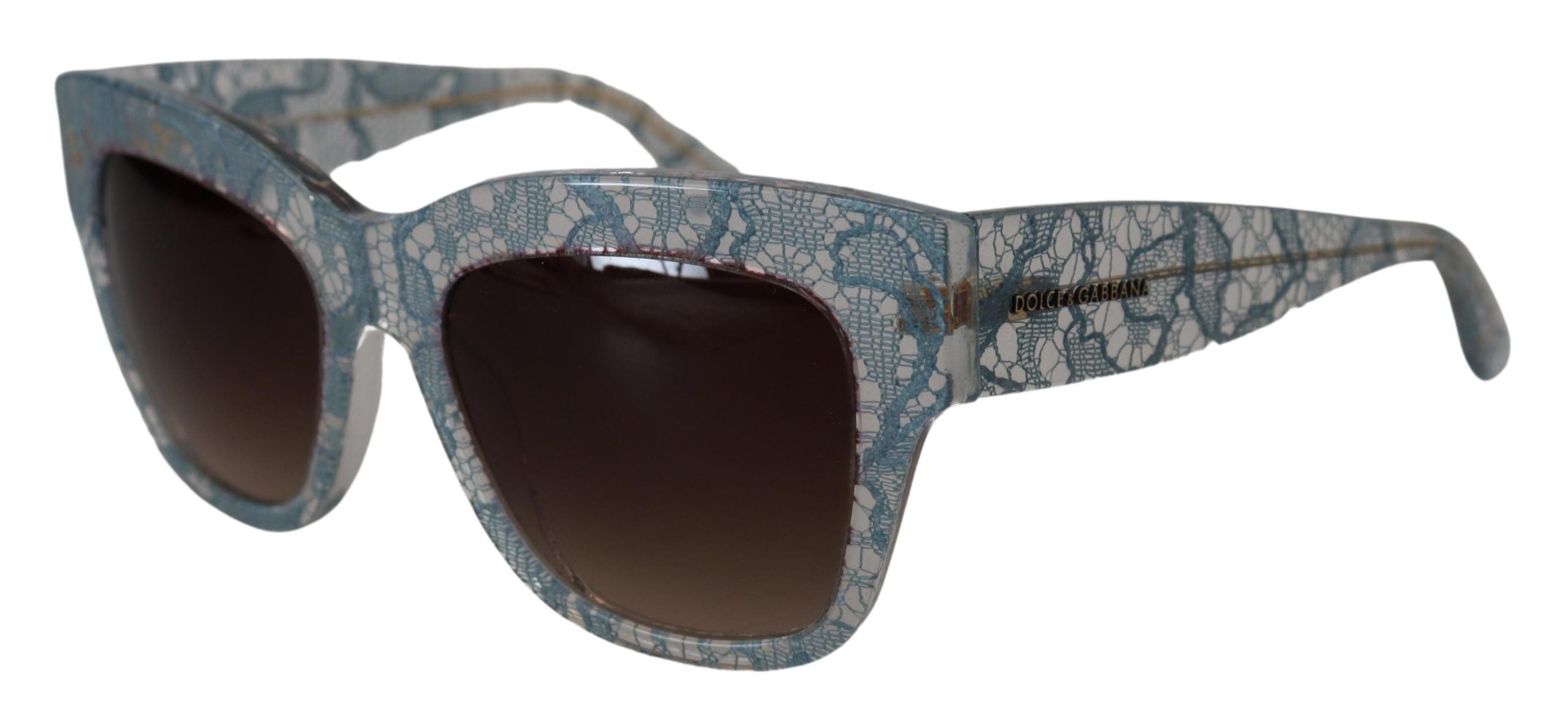 Dolce & Gabbana Blaue Spitze Acetat Kristall Schmetterling DG4231 Sonnenbrille