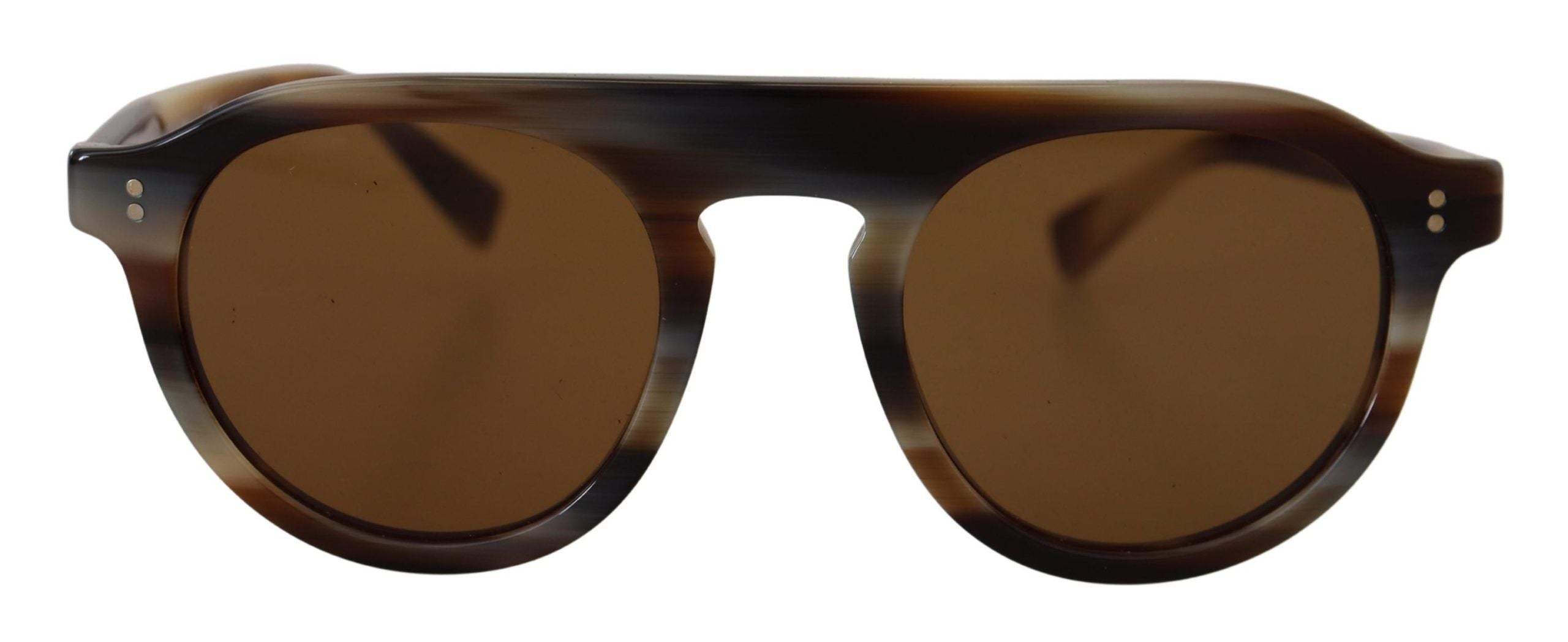 Dolce &amp; Gabbana Oval Full-Rim Glasses in Brown Tortoiseshell DG4306 Sunglasses