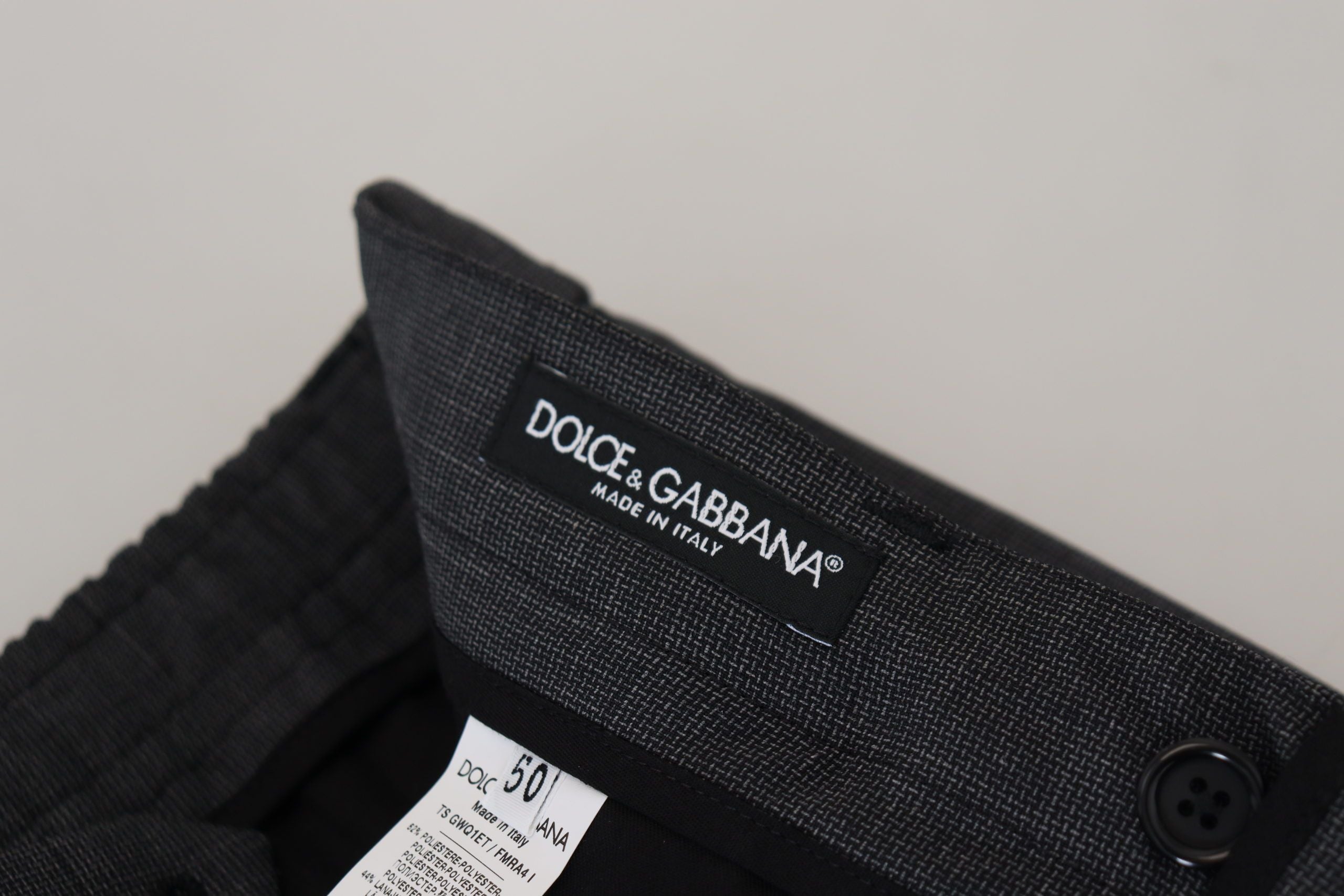 Dolce &amp; Gabbana Grey Checked Cargo Stretch Pants